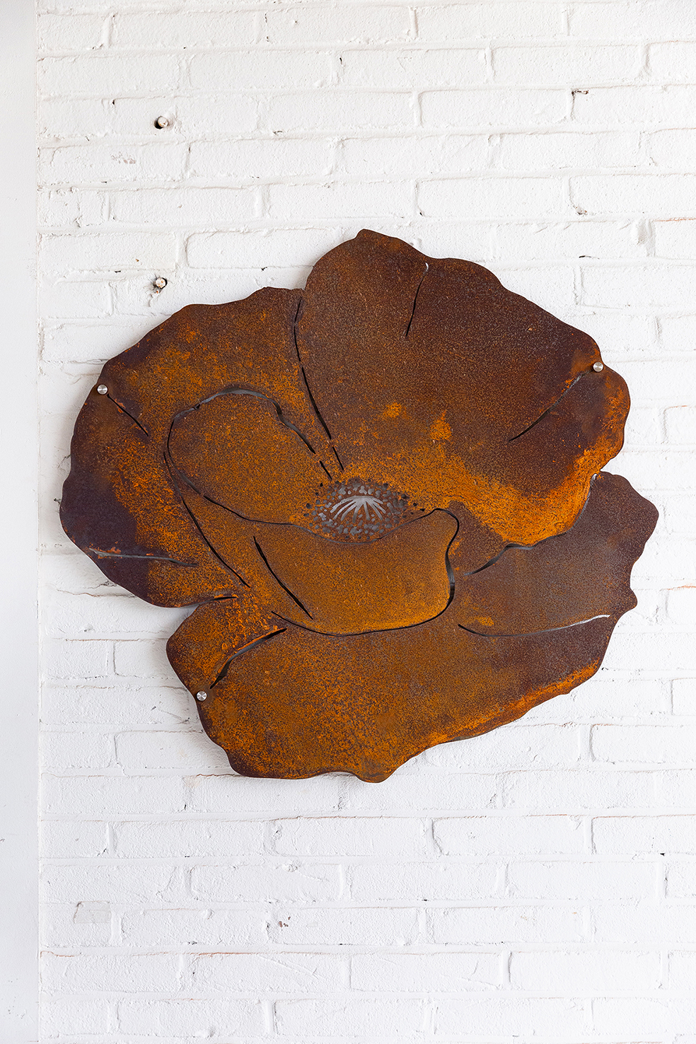 Corten steel poppy wall flower