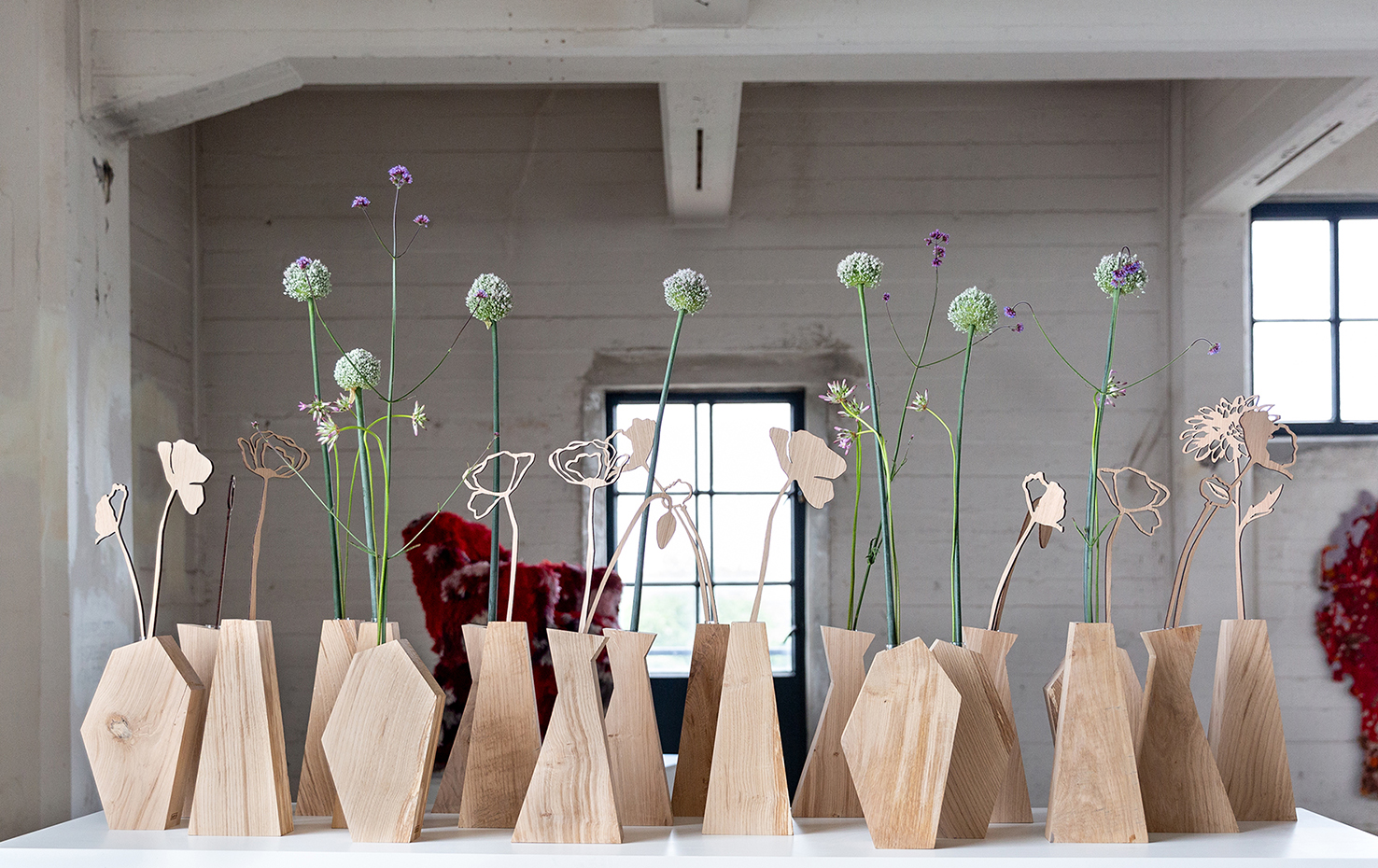 Restwood vases & Wooden poppy Silhouettes