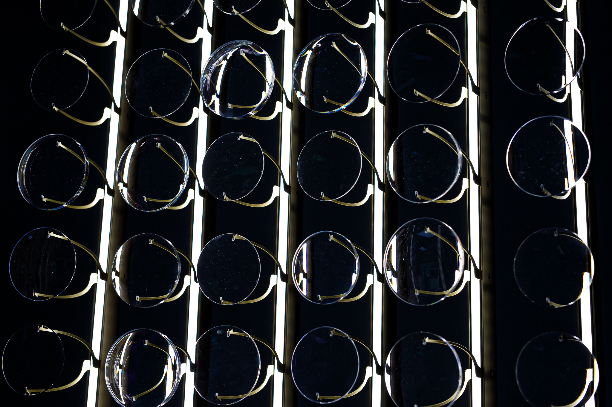 Distortion of light and form, no two lenses alike.