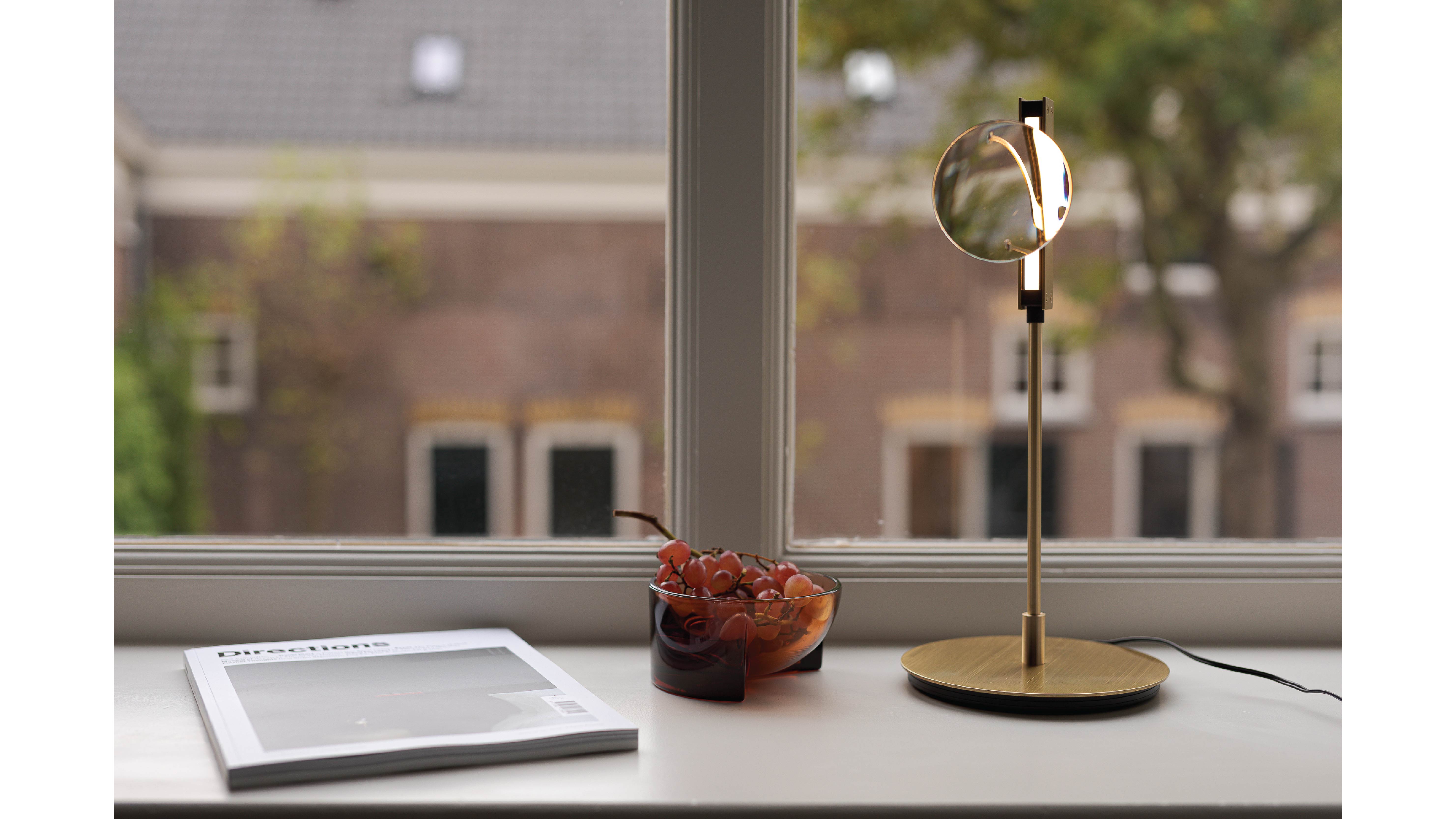 Lens Luminaire: Single Lens Desk Lamp