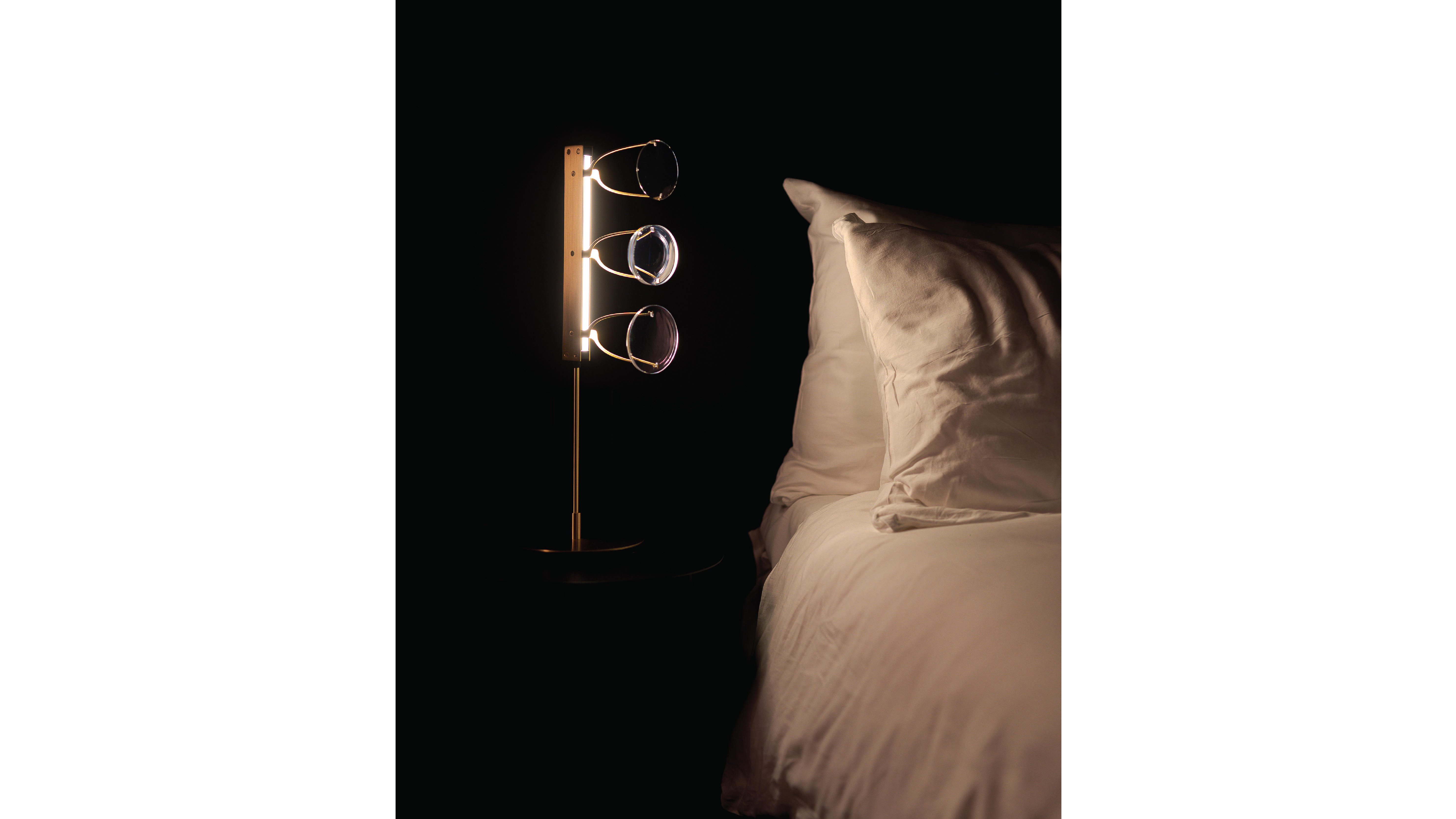 Lens Luminaire: Triple Lens Desk Lamp