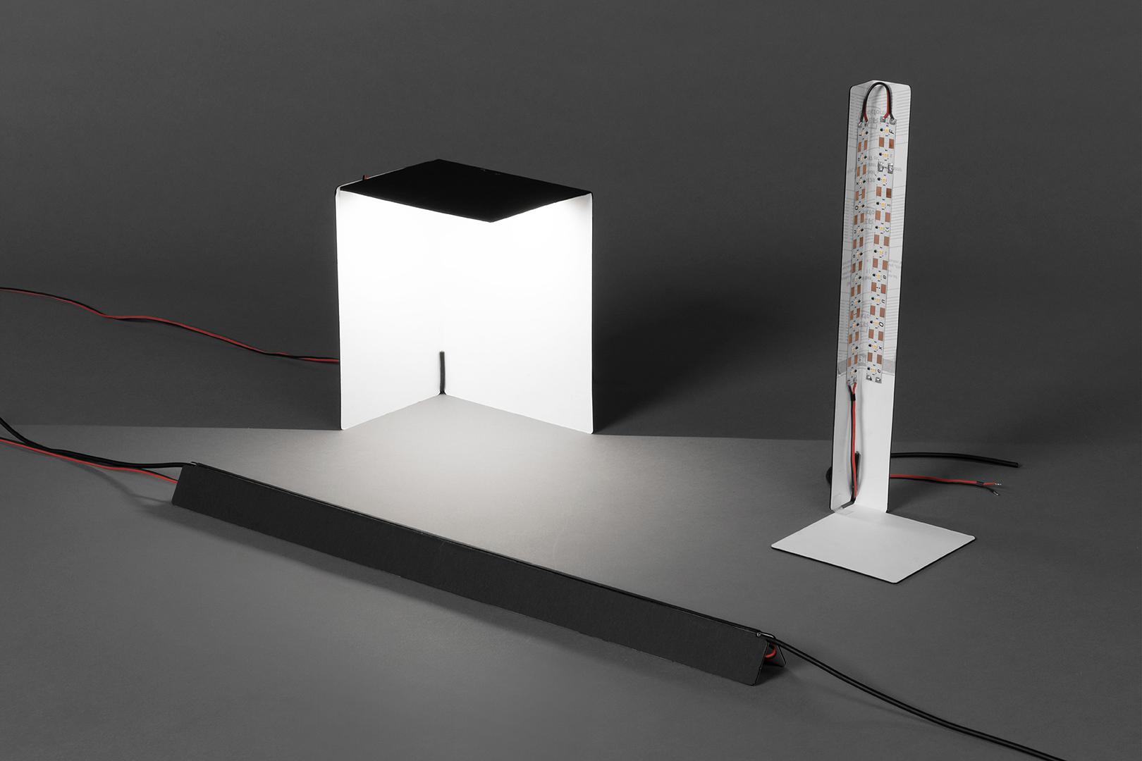 Cardboard prototypes with lighting effect