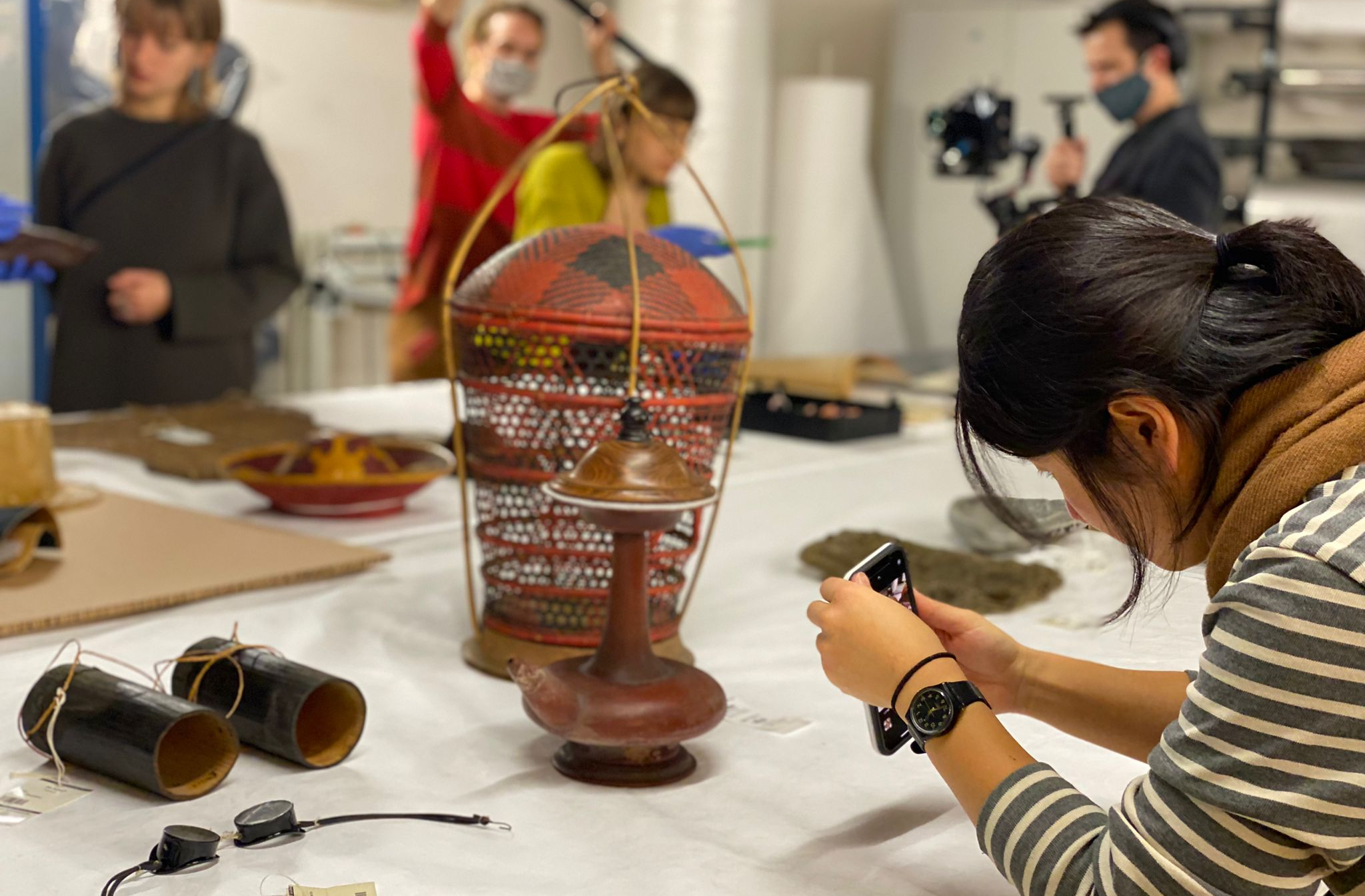 Designer Jie Chin in the depot of the Tropenmuseum