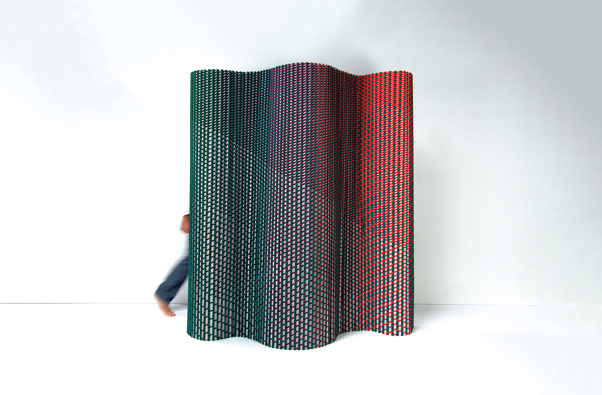 The textile room divider in colorway Forest Green