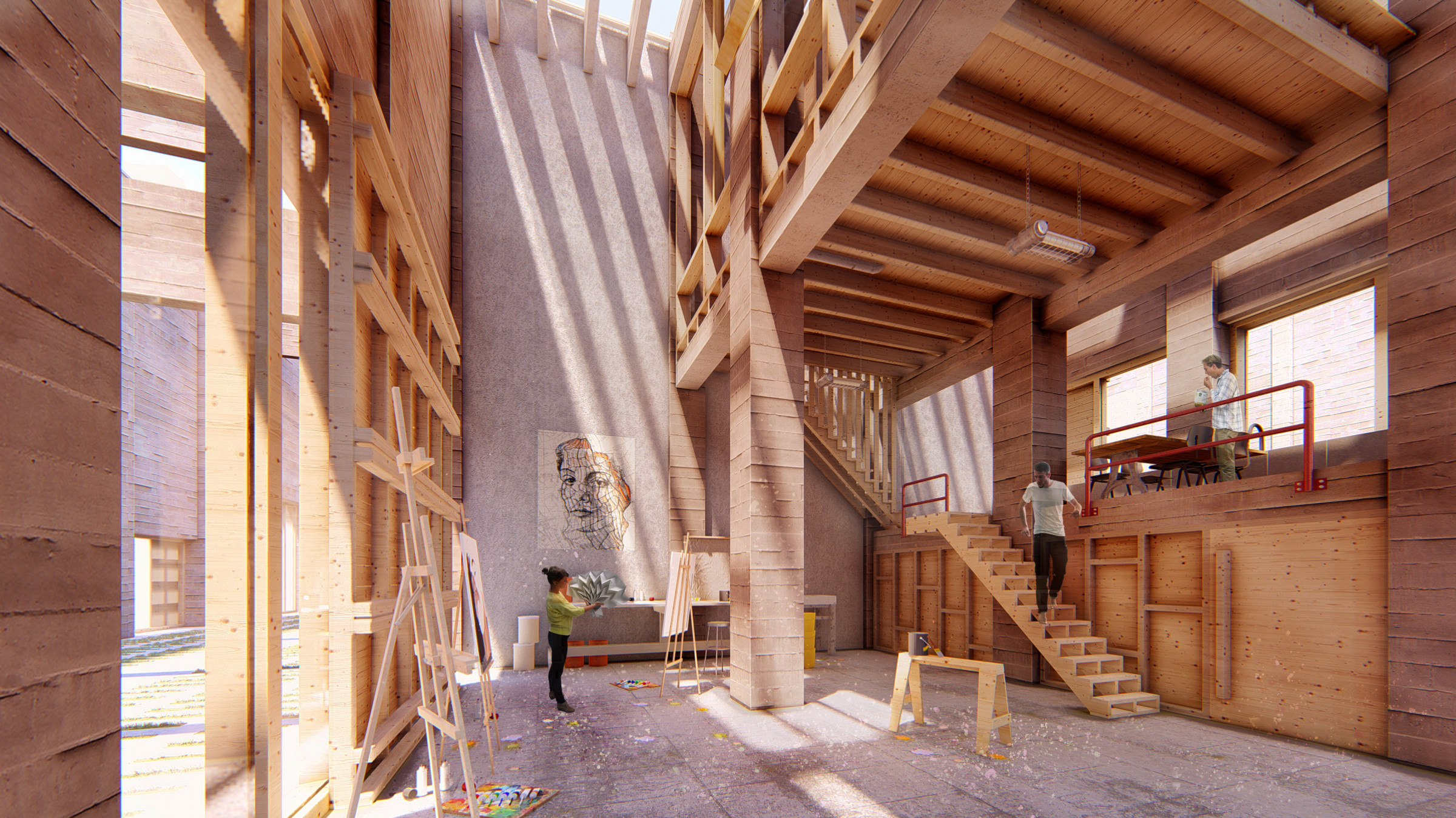 Interior of work studio apartment
