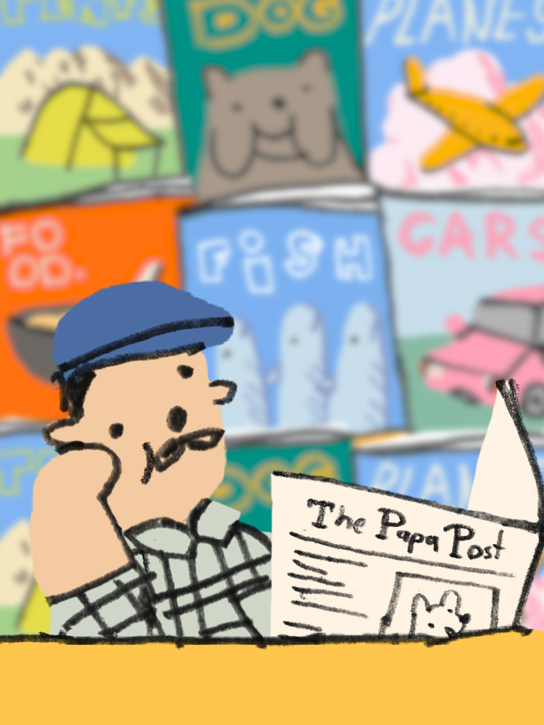 Papa in his newsstand