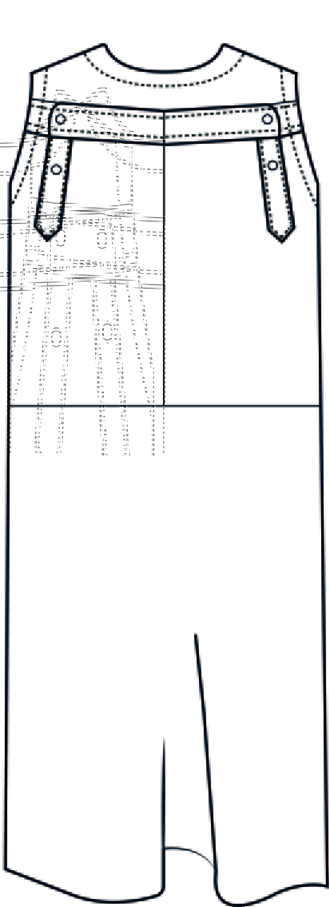 PAPA jurk technische tekening