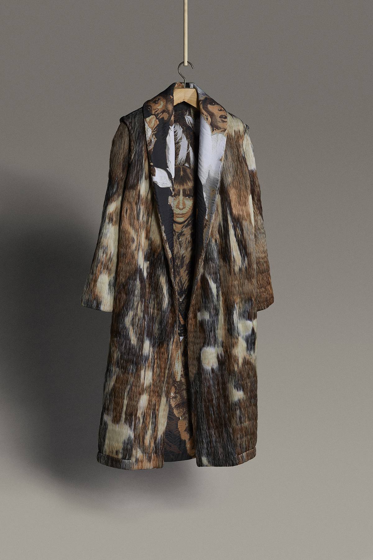 A (no) fur coat with images of celebs wearing fur