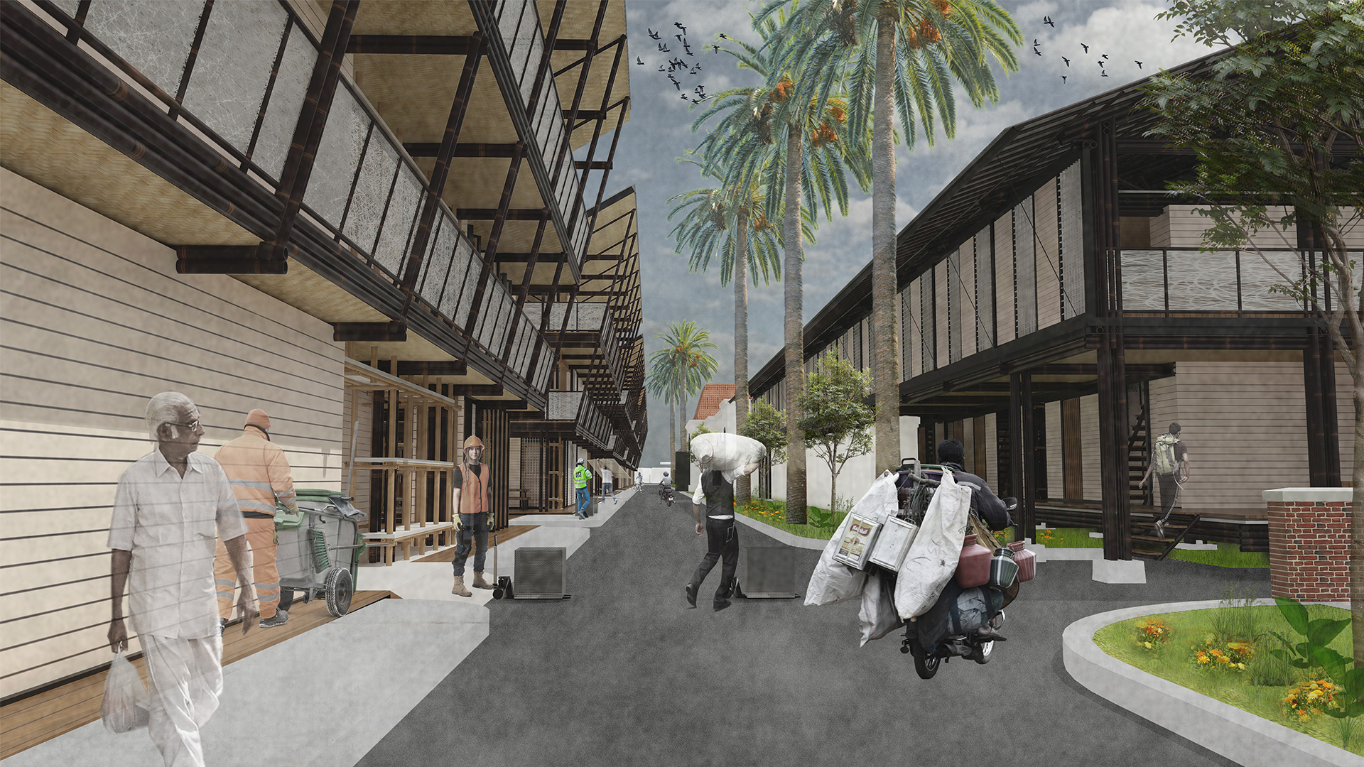 Processing waste, from the pavilion to the storage