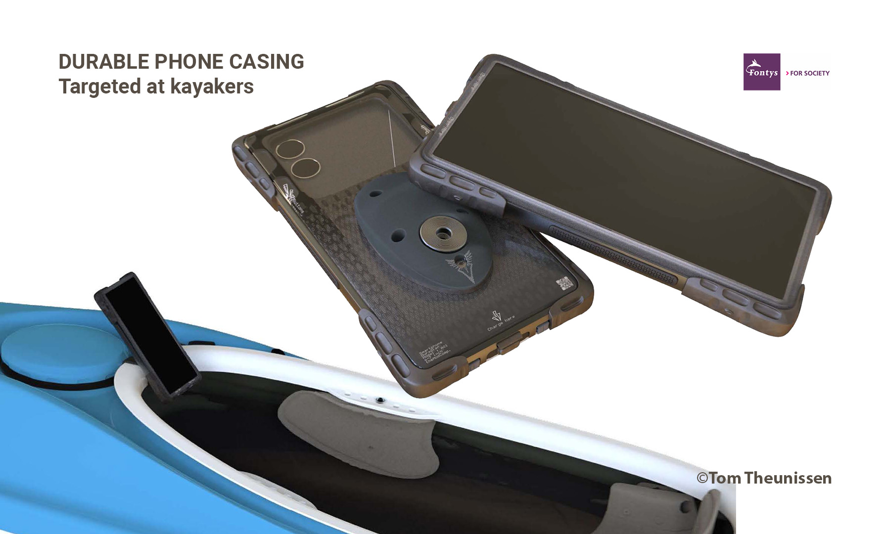 Phone casing intended for kayakers