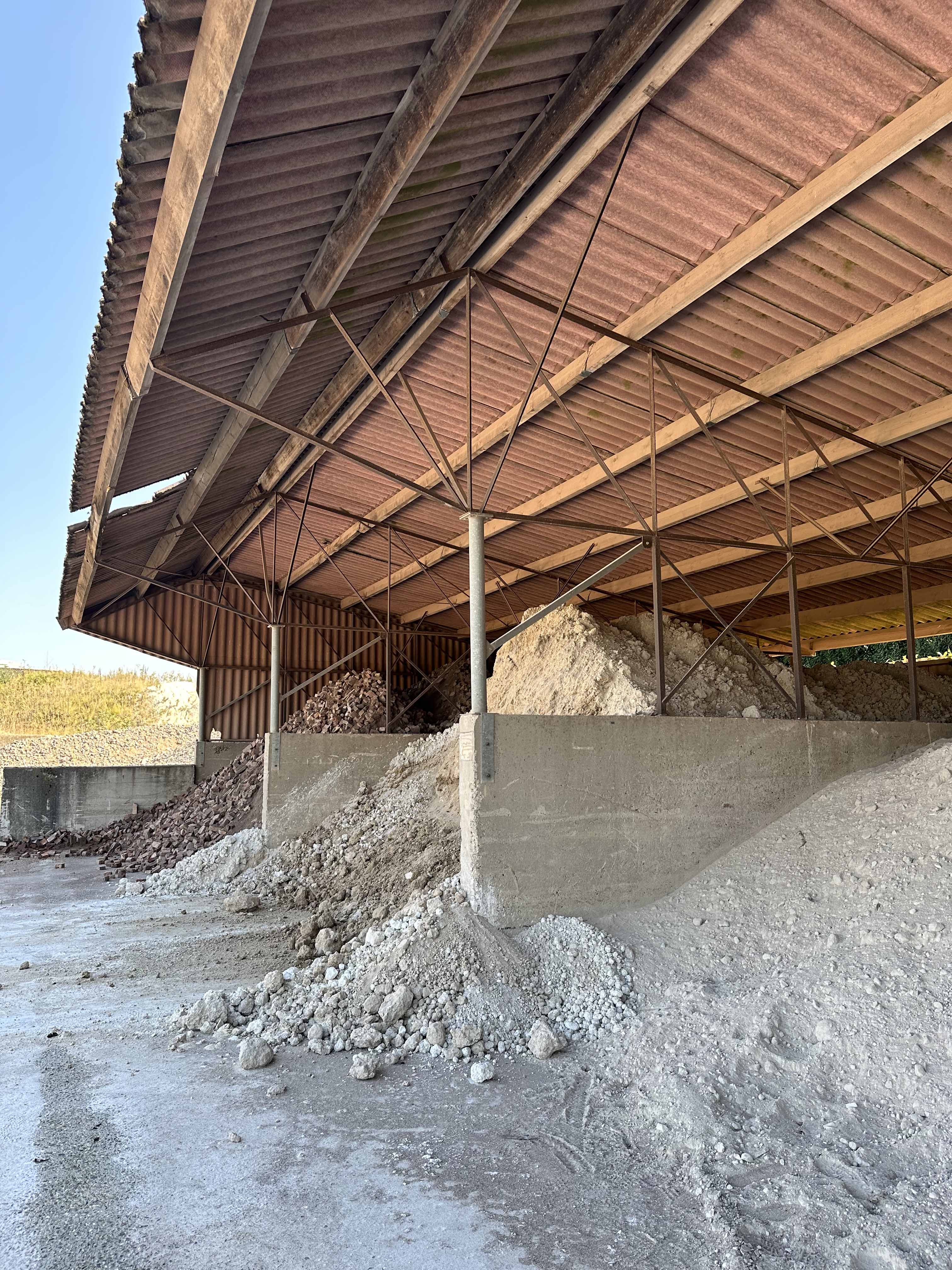 Piles of ceramic waste
