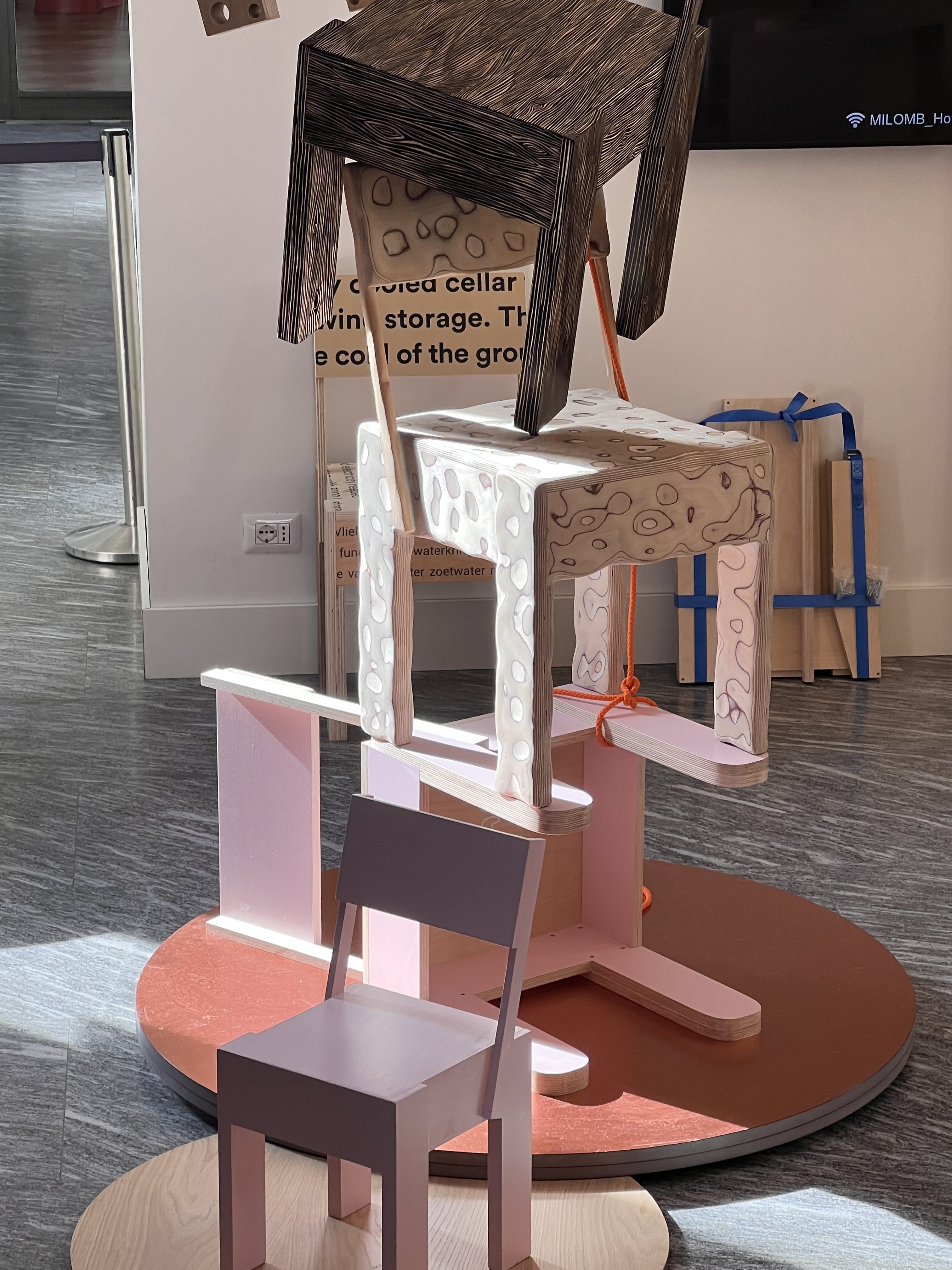 Tower of chairs