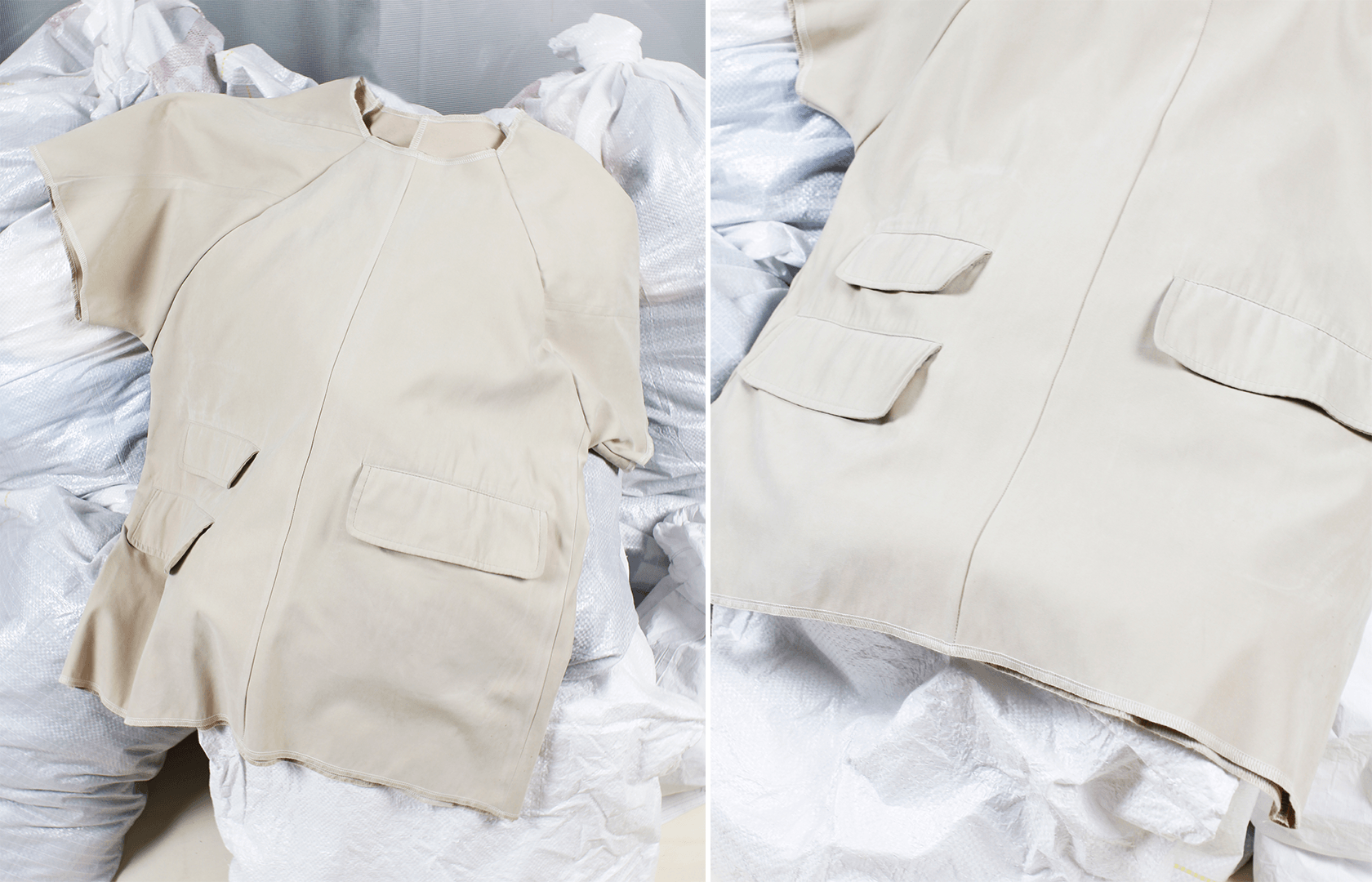 Blouse made from an old coat
