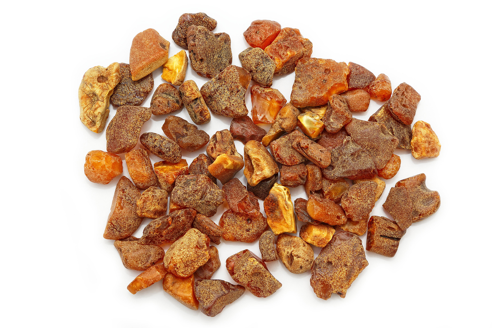 Raw amber pieces