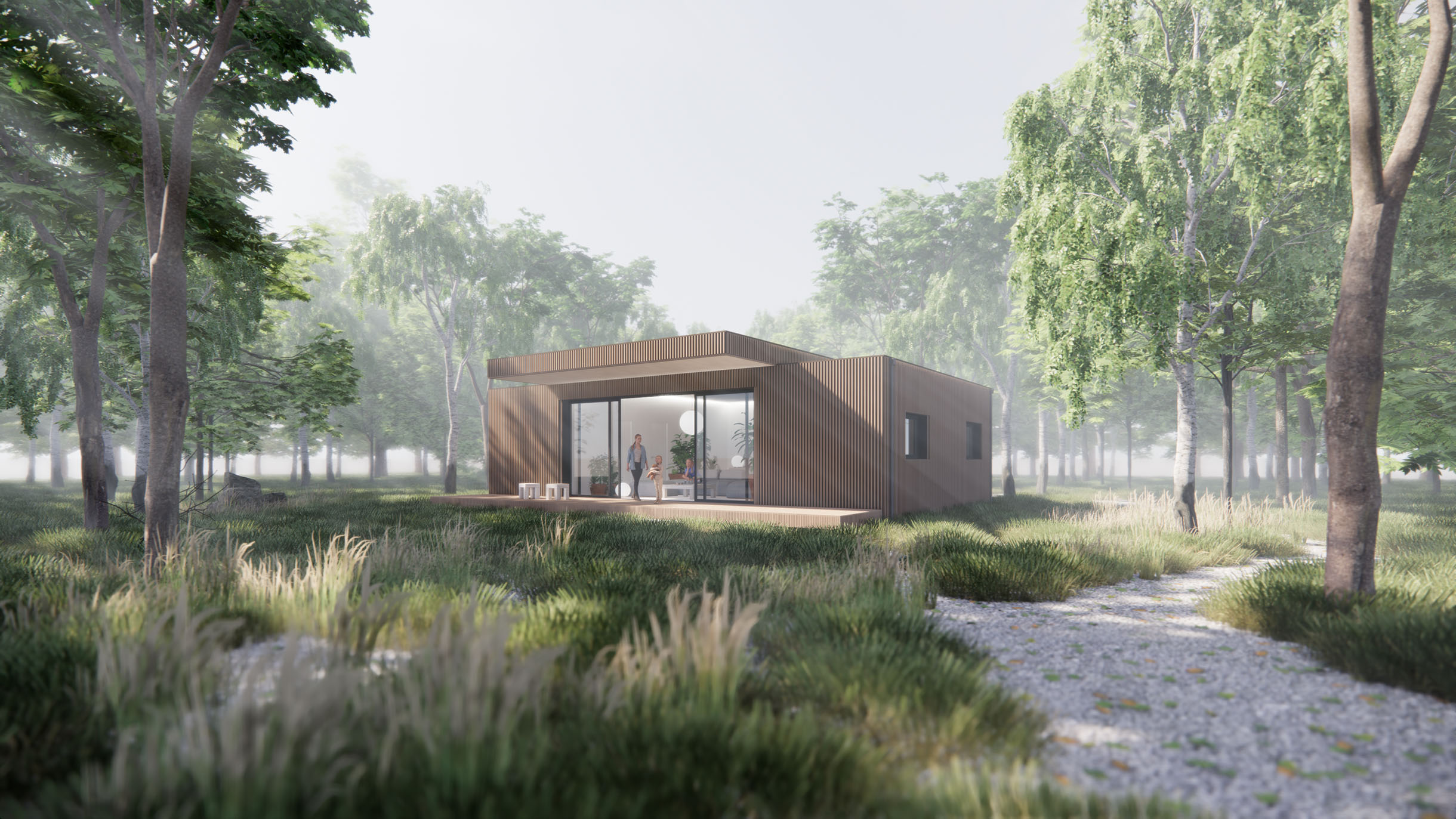 Prefabricated modular houses, roomy