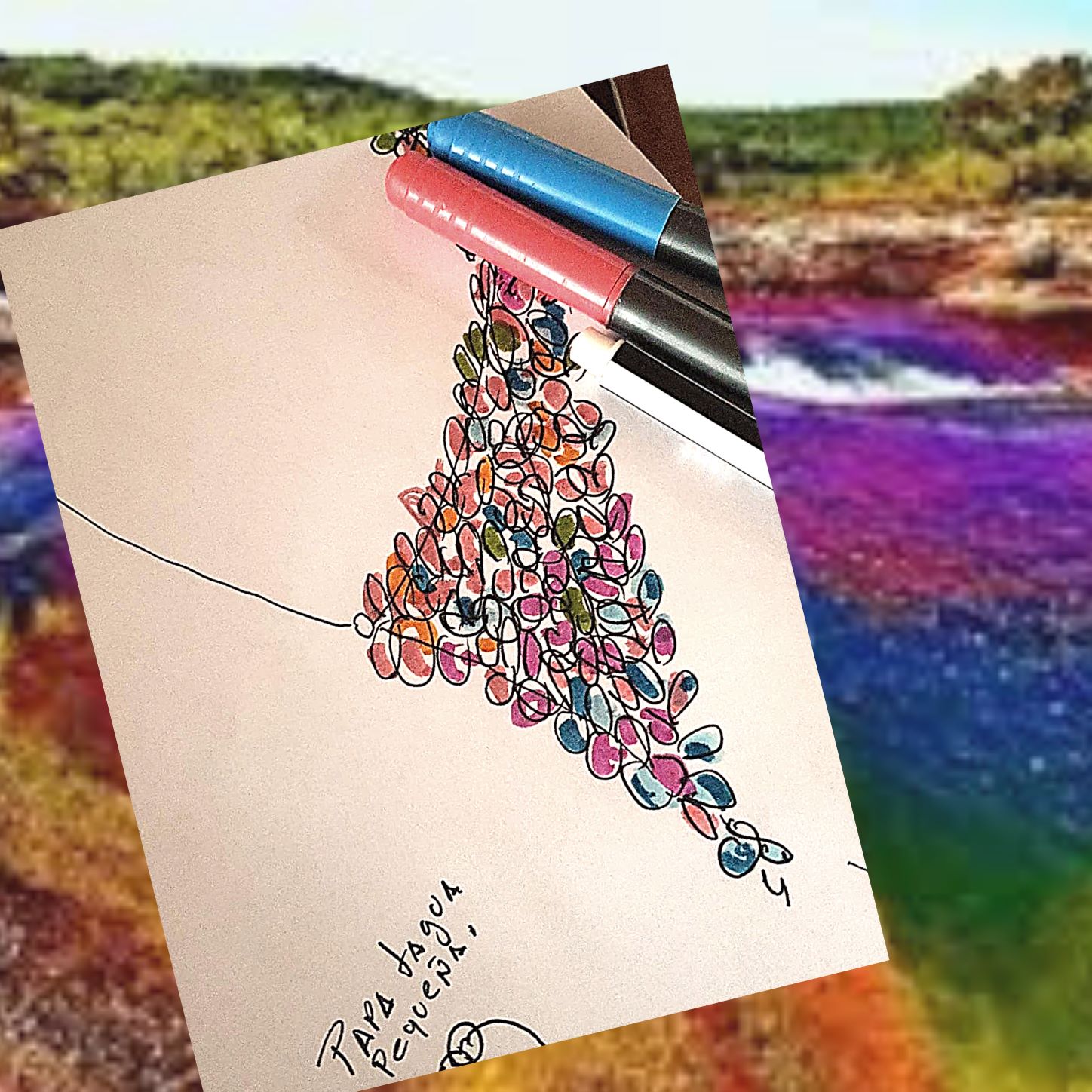 Sketch of the 'Liquid Rainbow'  necklace