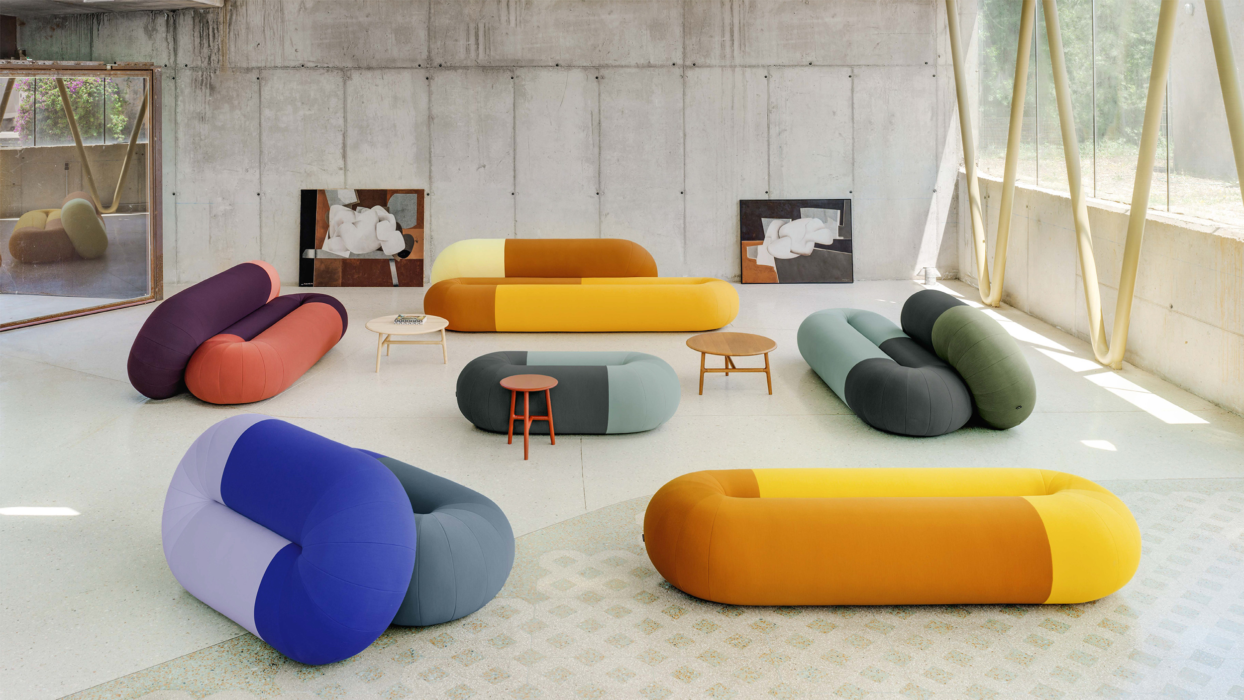 Link sofas and poufs