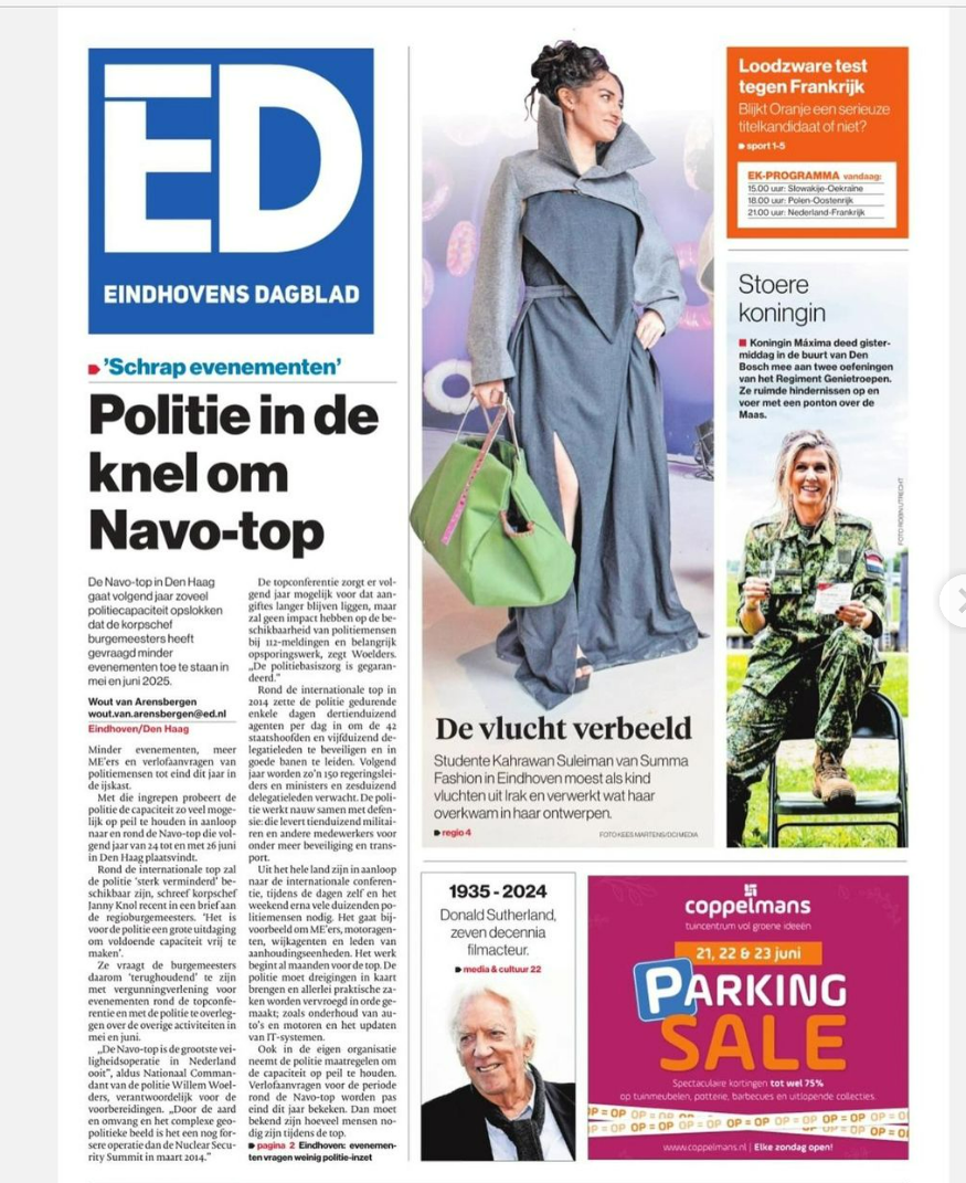 Featured in https://www.ed.nl/eindhoven/studente-van-summa-fashion-wint-modeprijs-ik-heb-de-paniek-en-het-verlies-verwerkt-in-mijn-ontwerpen~a58bc6c9/