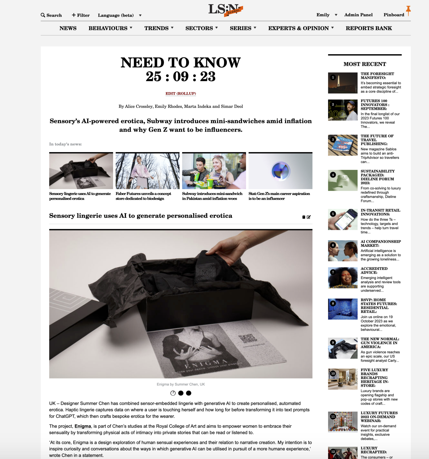 Uitgelicht in https://www.lsnglobal.com/news/article/29942/sensory-lingerie-uses-ai-to-generate-personalised-erotica