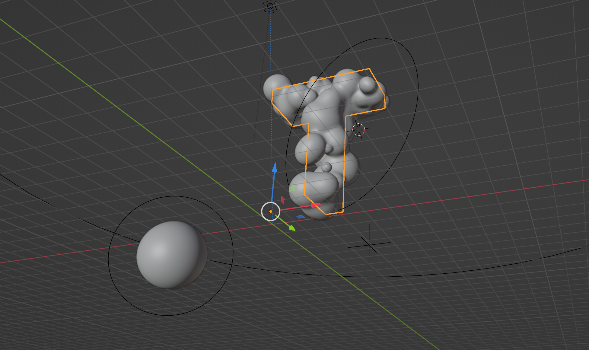 letter t, wireframe view