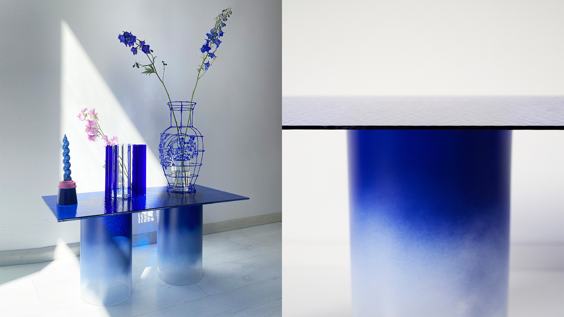 Tube Table in blue