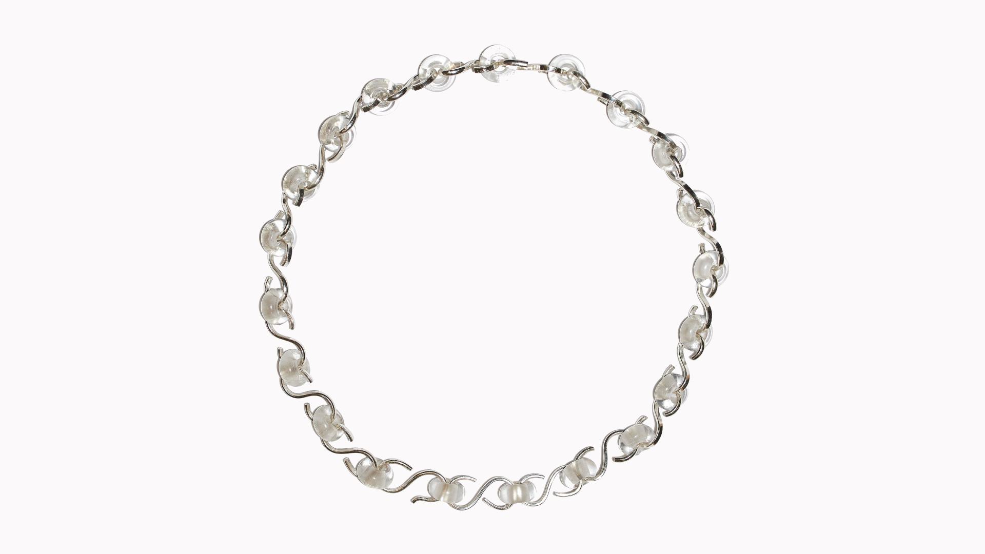 Quartz &amp; sterling silver collar necklace