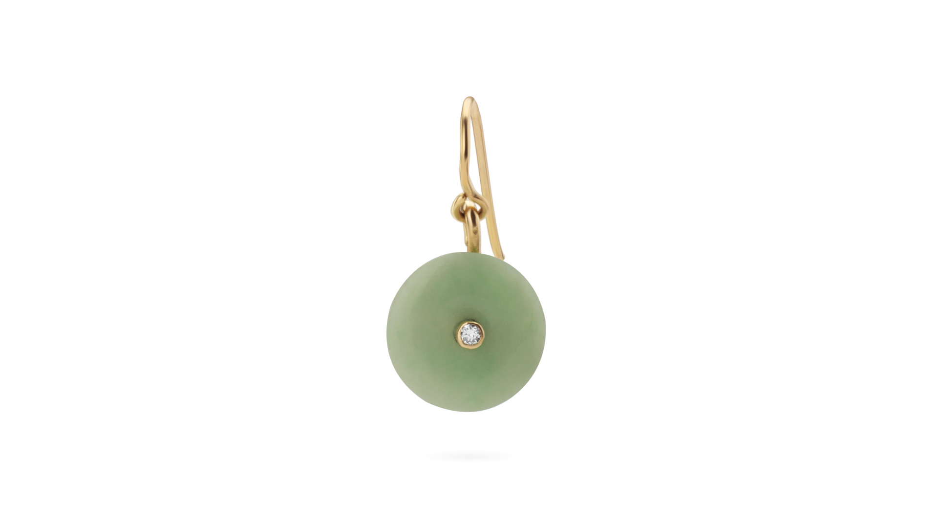 Repurposed jade &amp; diamond earring
