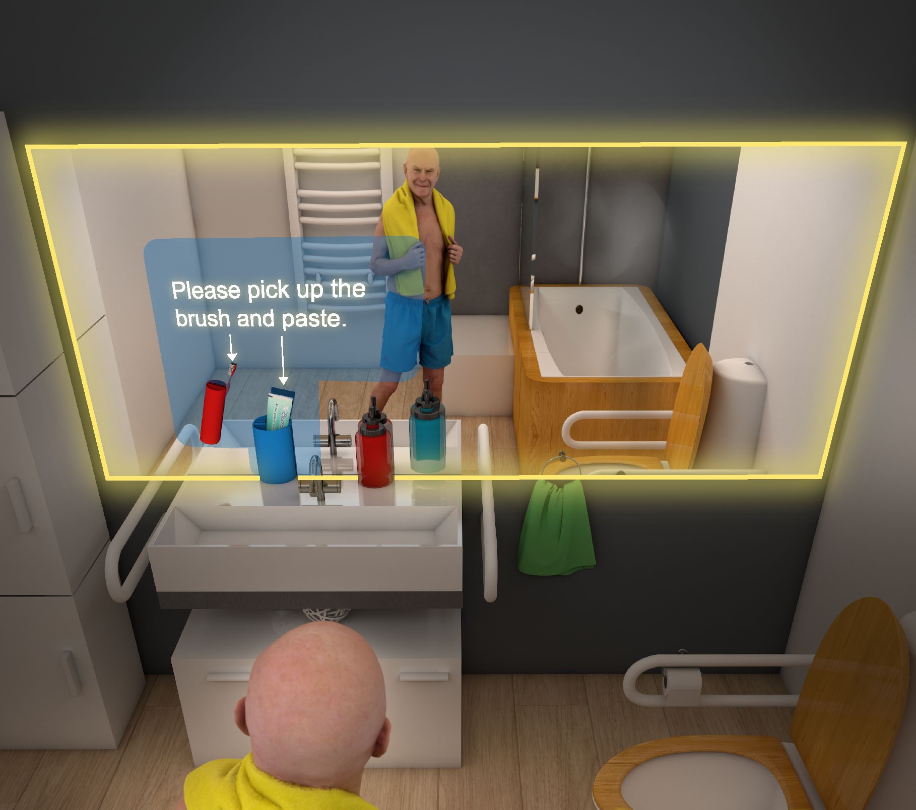 HiPal, a smart mirror system in the bathroom