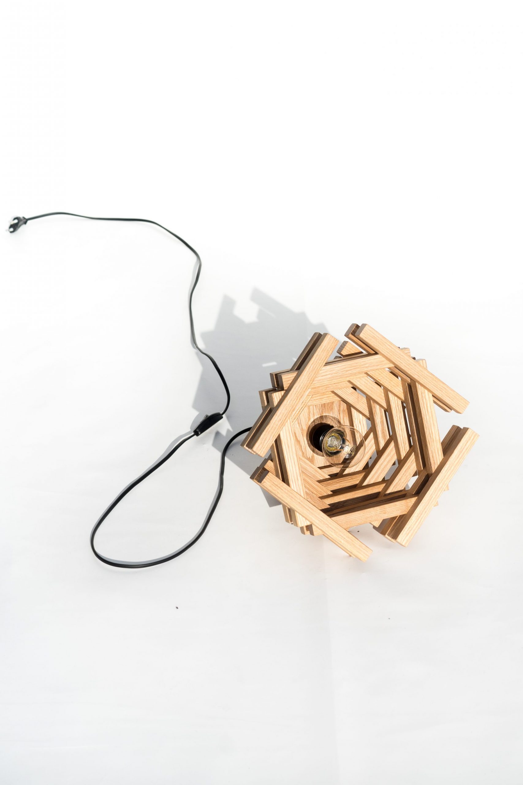 A lamp, made of old furniture called "Wonnie"