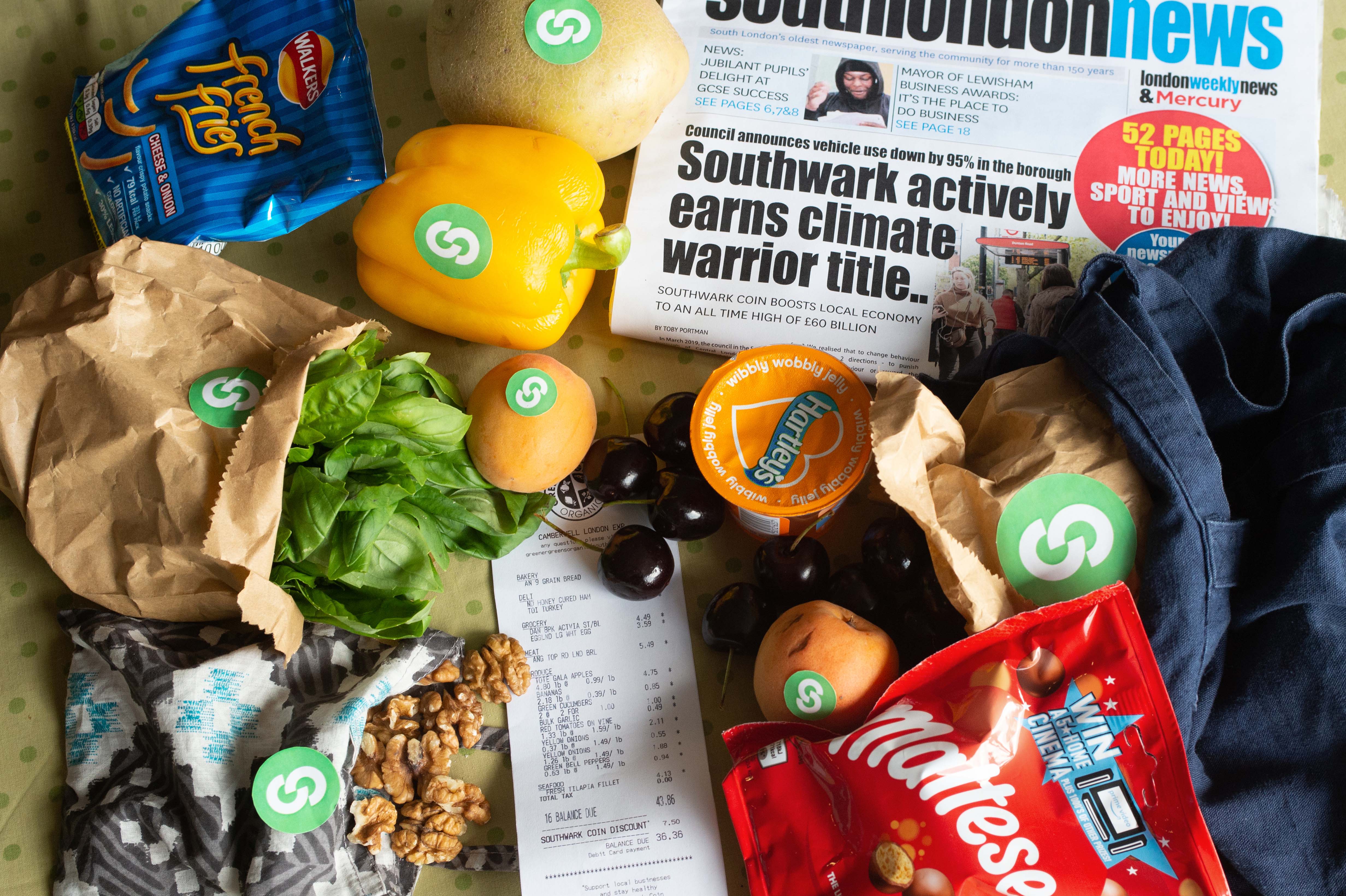 Healthy sustainable items bought by Southwark Coin