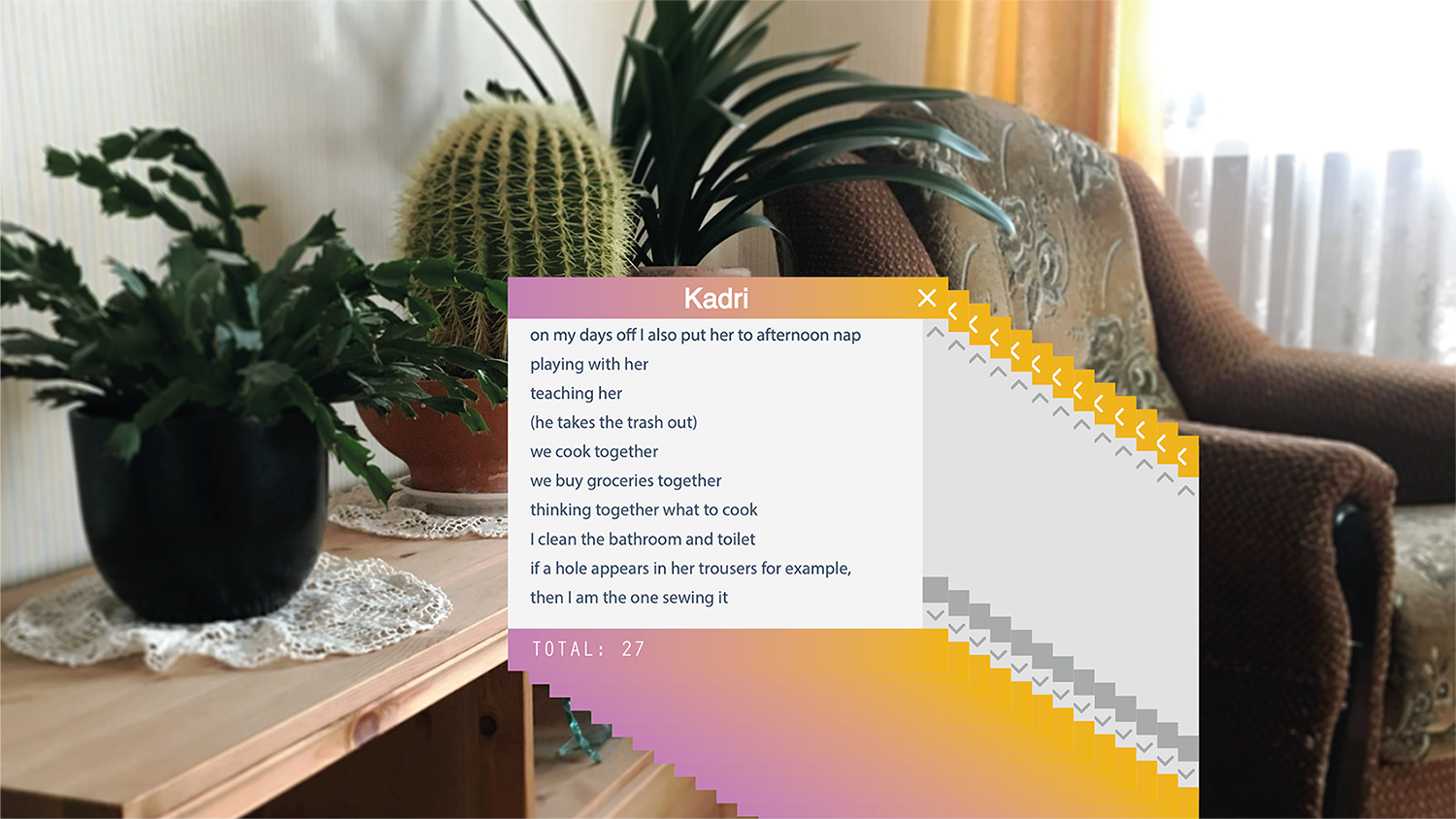 User account: accumulation of records