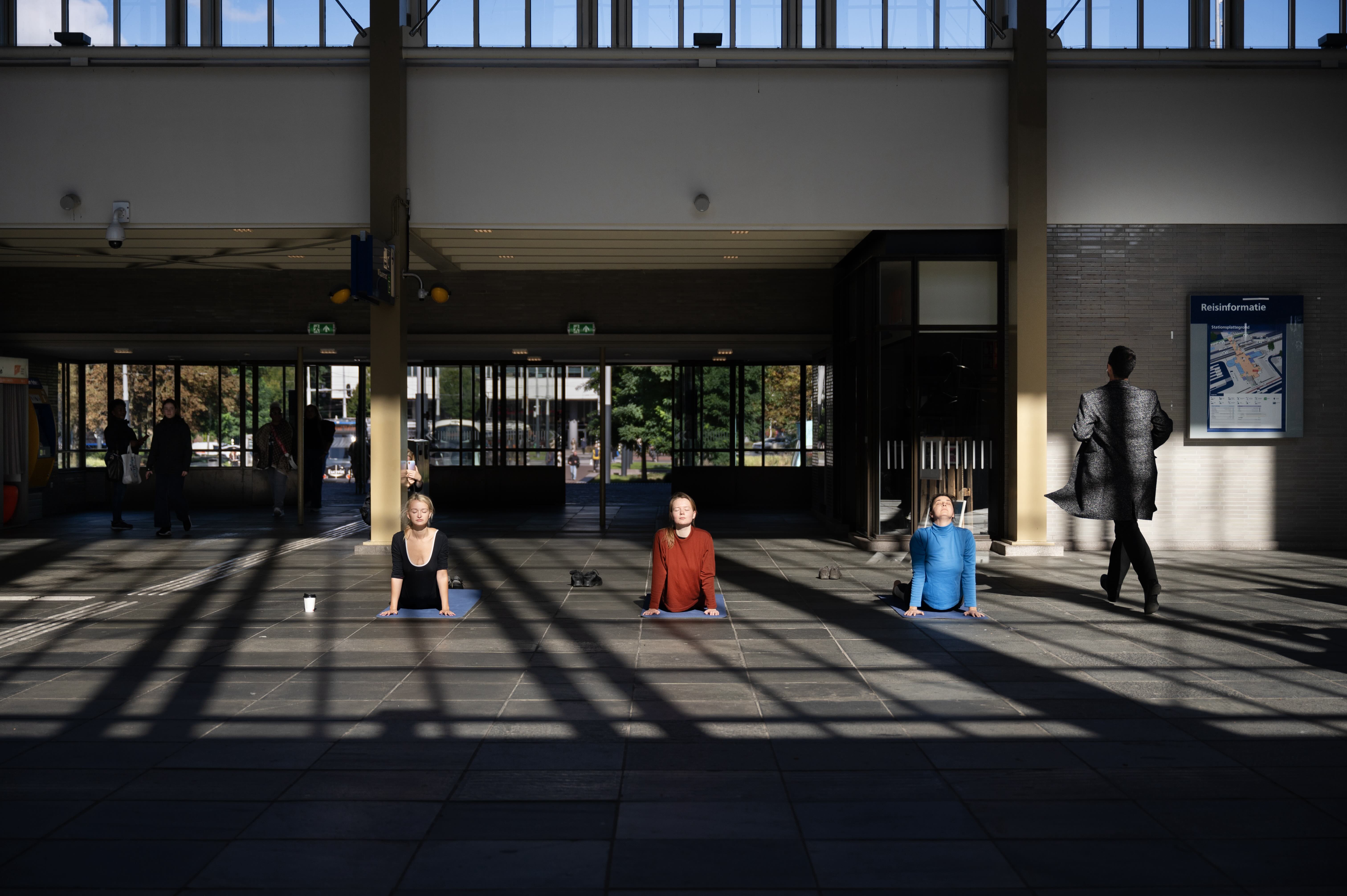 Morning Yoga at Amstel Station