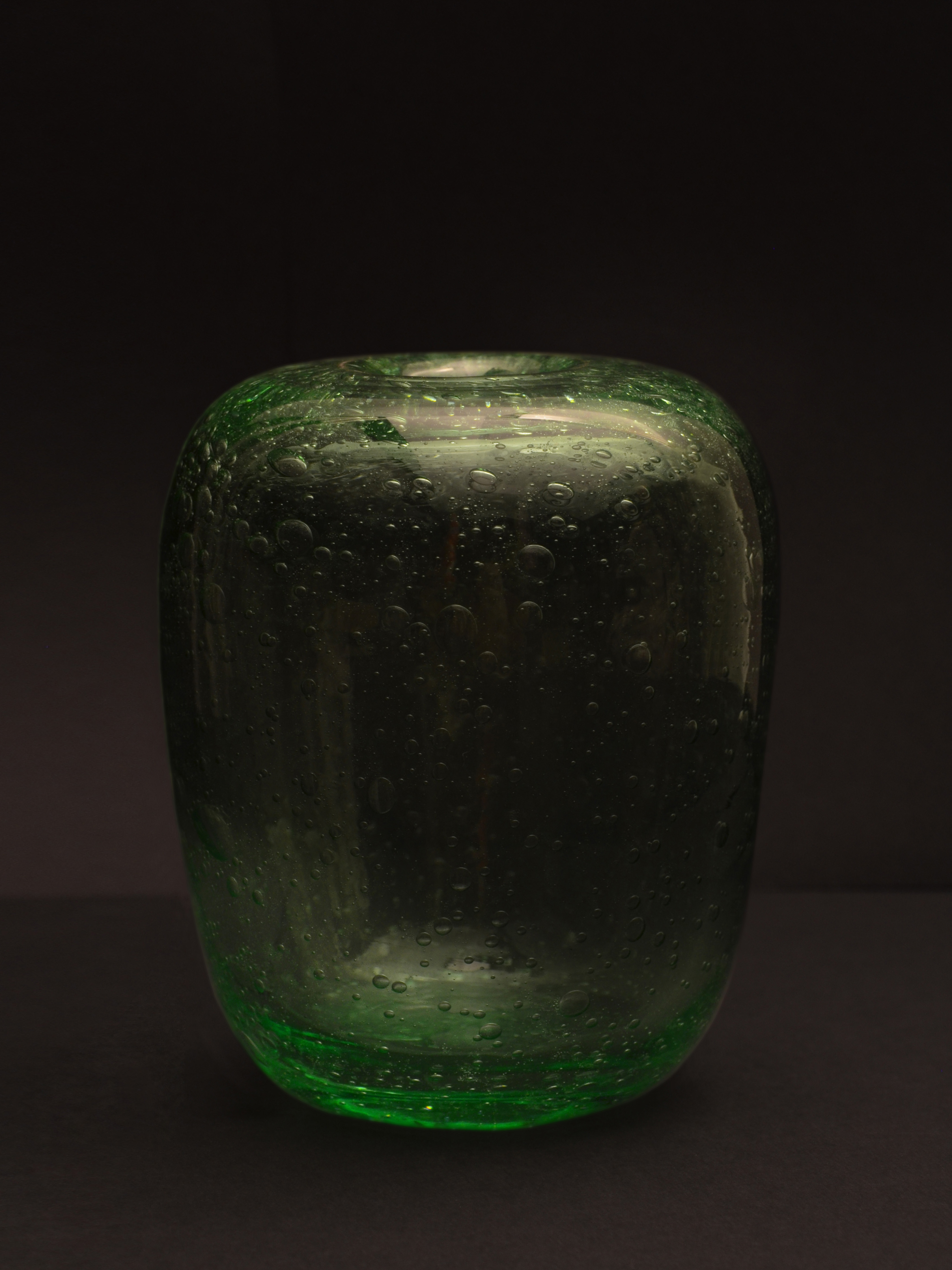Vase made of transformed microwave waste glass