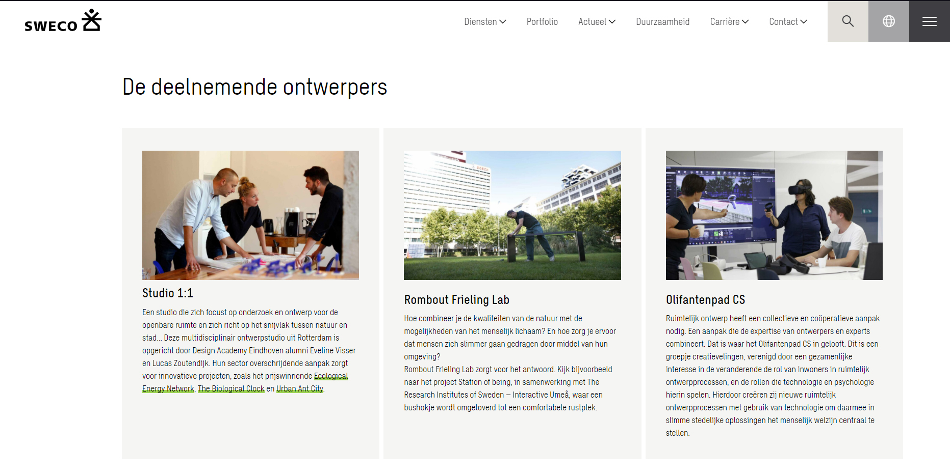 Uitgelicht in https://www.sweco.nl/actueel/evenementen/sweco-design-challenge/