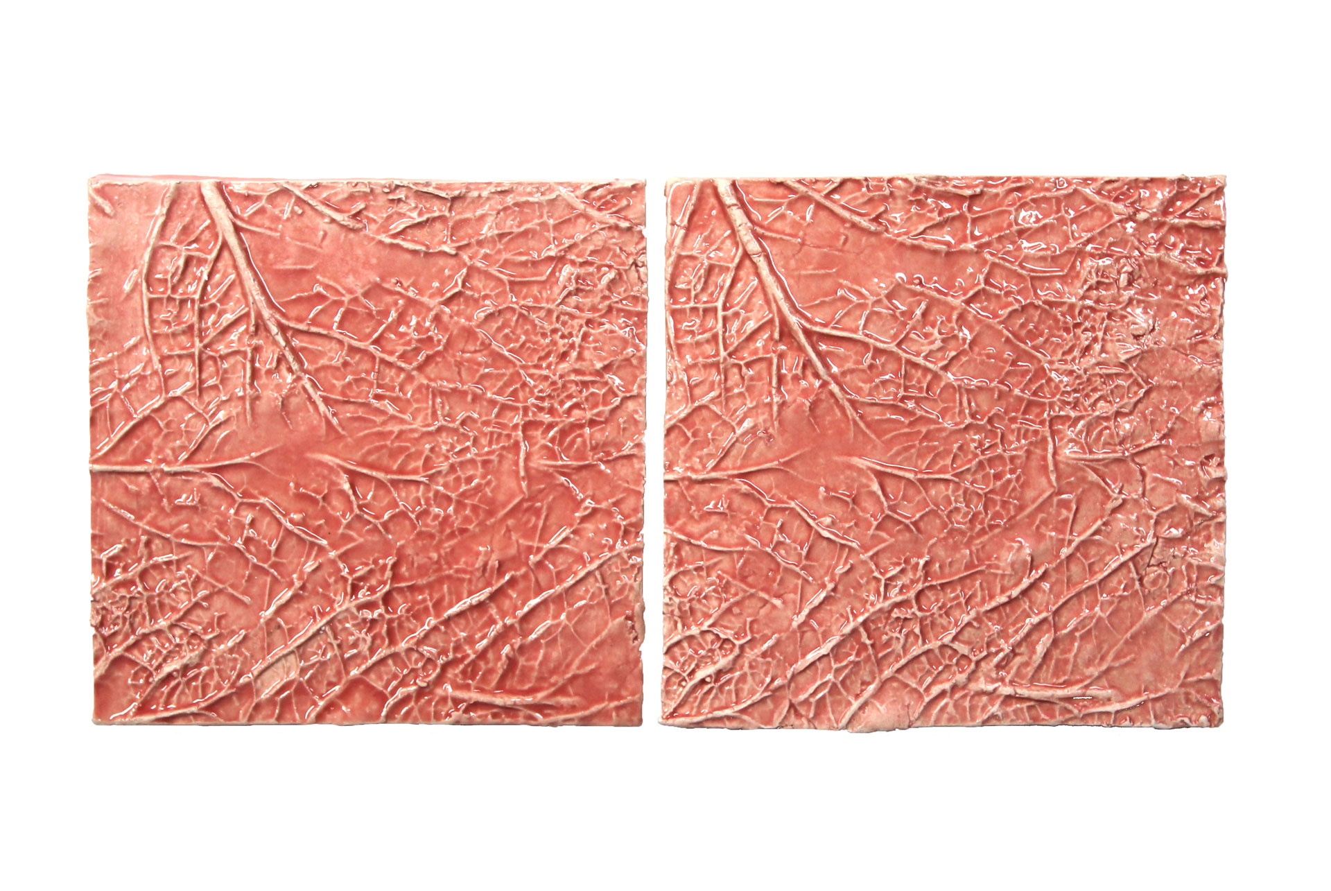 Pink handmade cabbage tiles