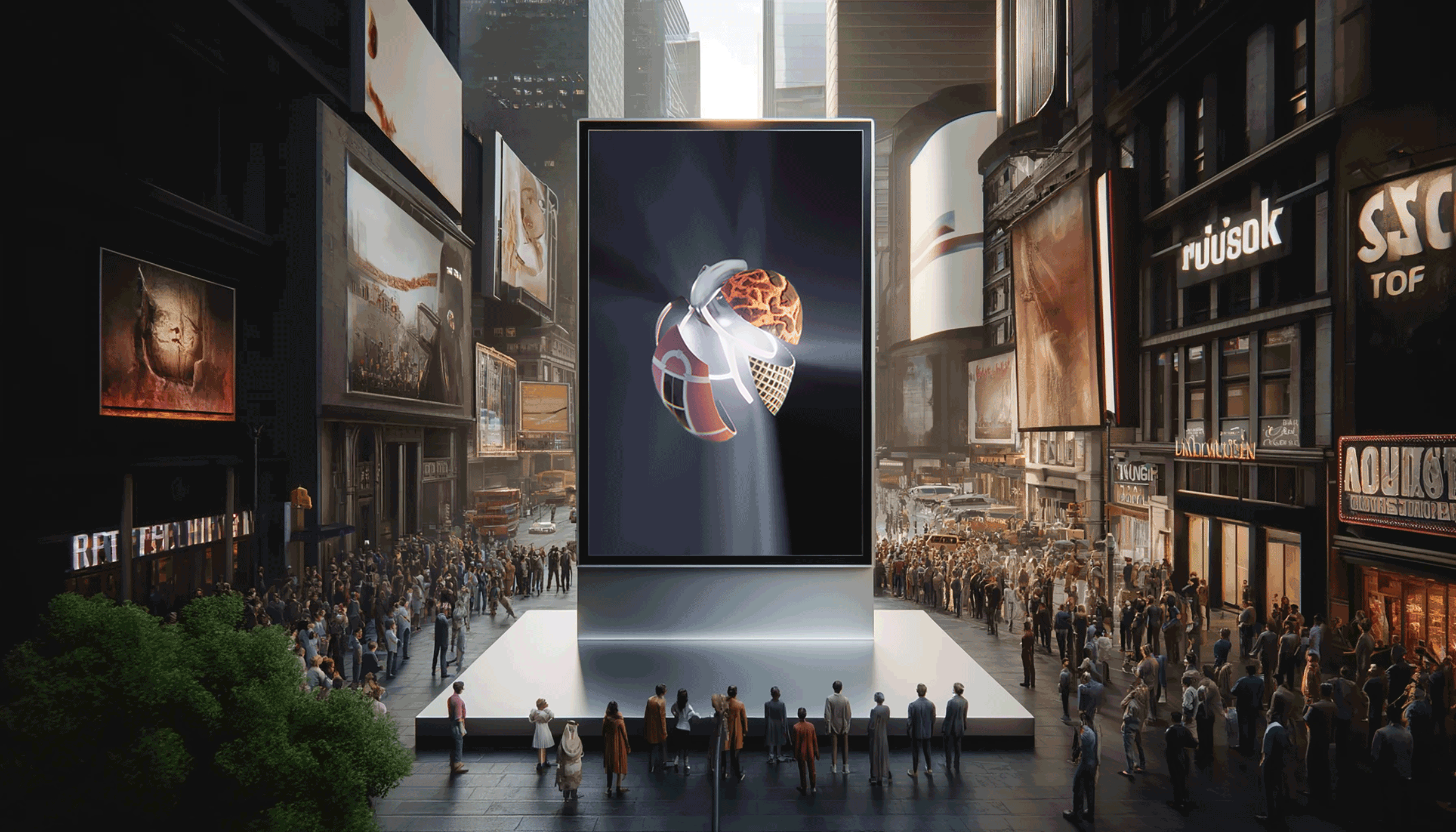 theHeartAI in public spaces. Rendering.
