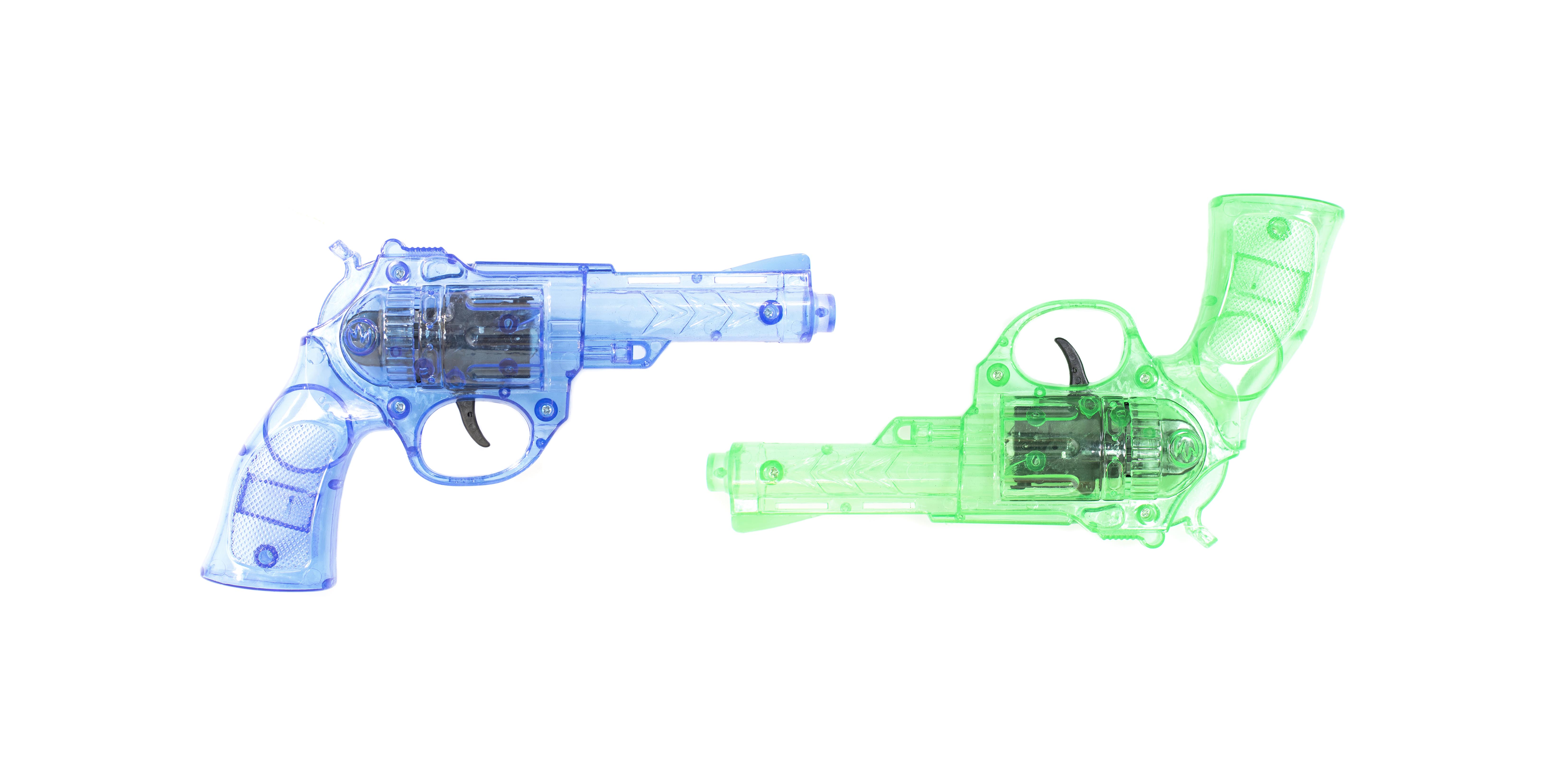 Toi-toys Pistolen 2 Stuks Met Licht Groen/blauw 24