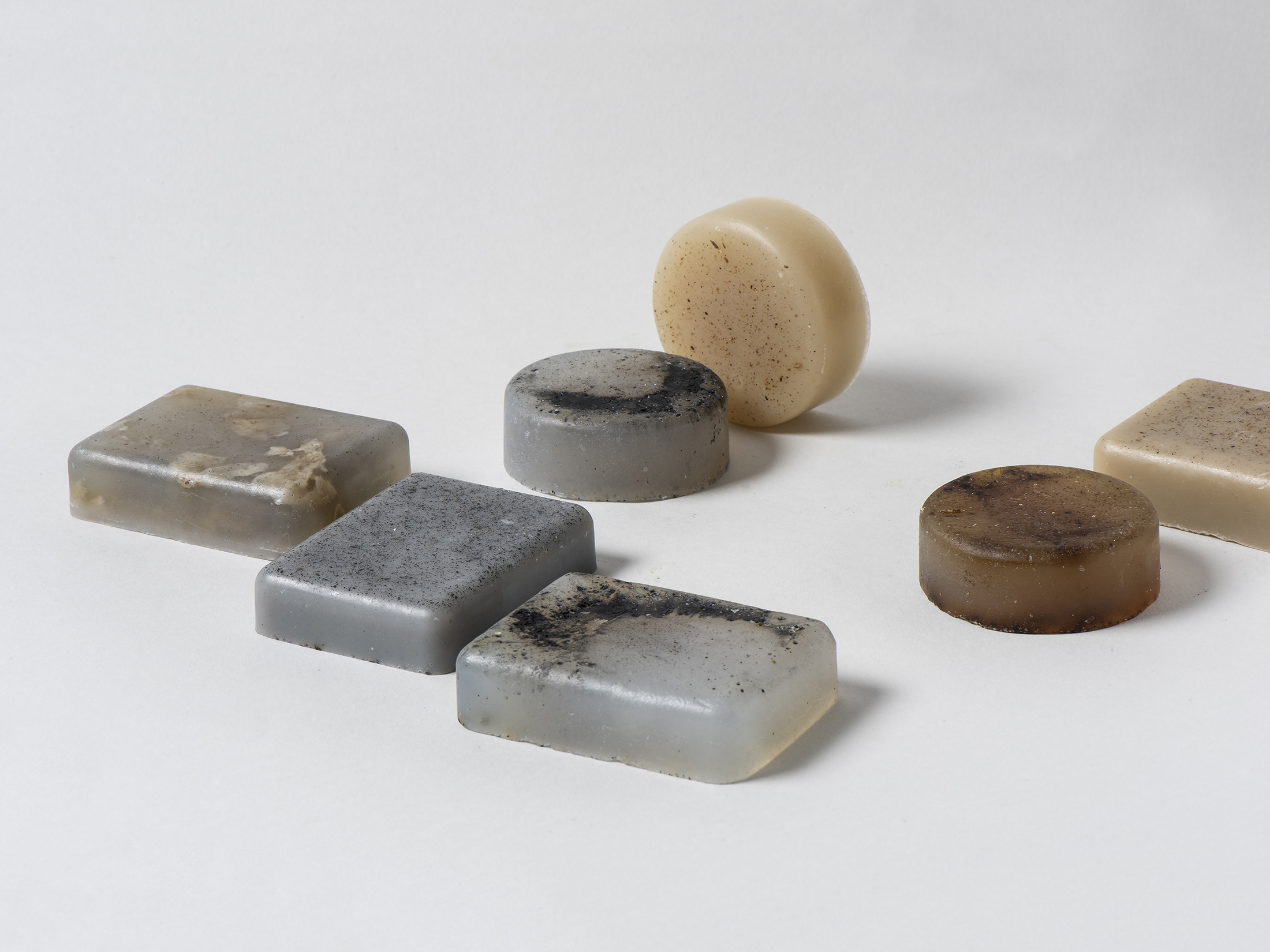 Soaps filled with discarded cigarette butts