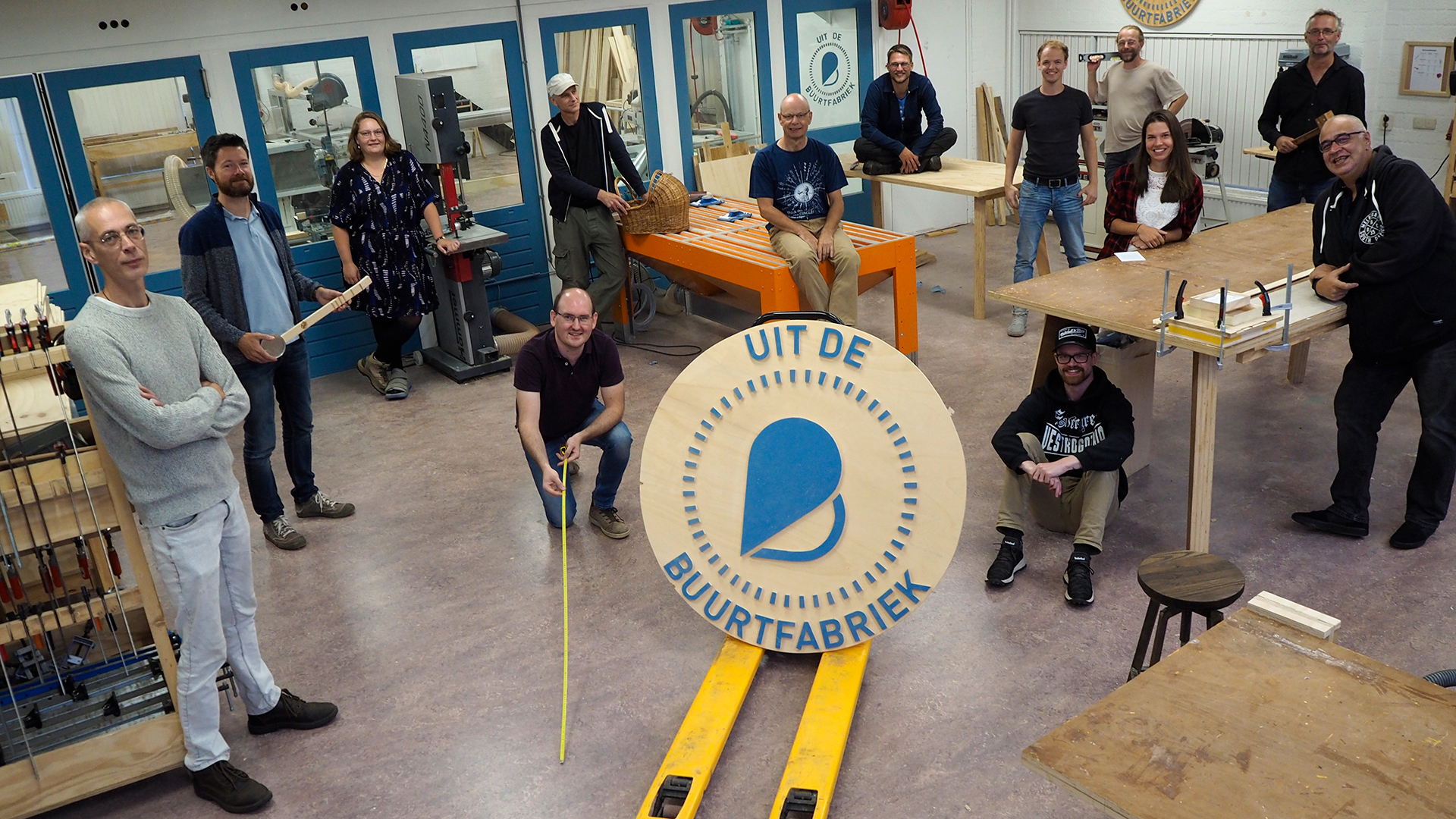 Ons team in de nieuwe werkplaats