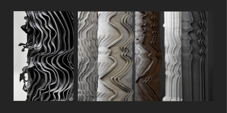Different organic texture of a cremation urn.