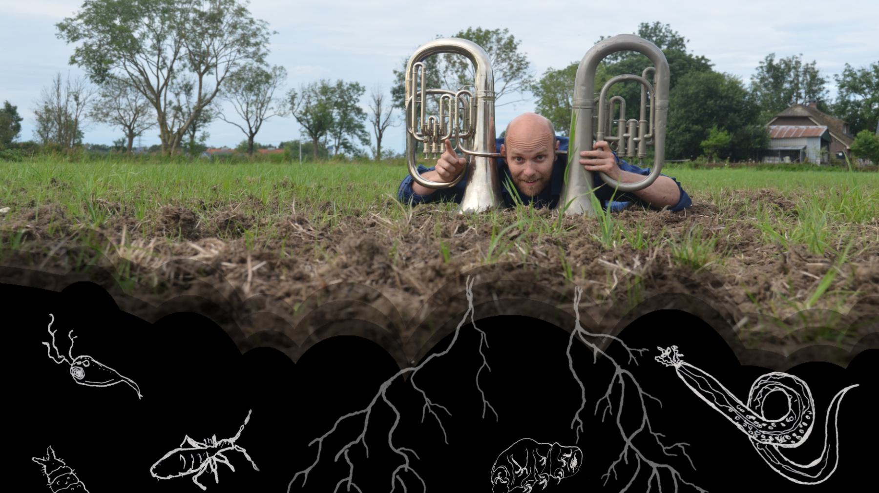 Composer Remco de Kluizenaar listens to soil life