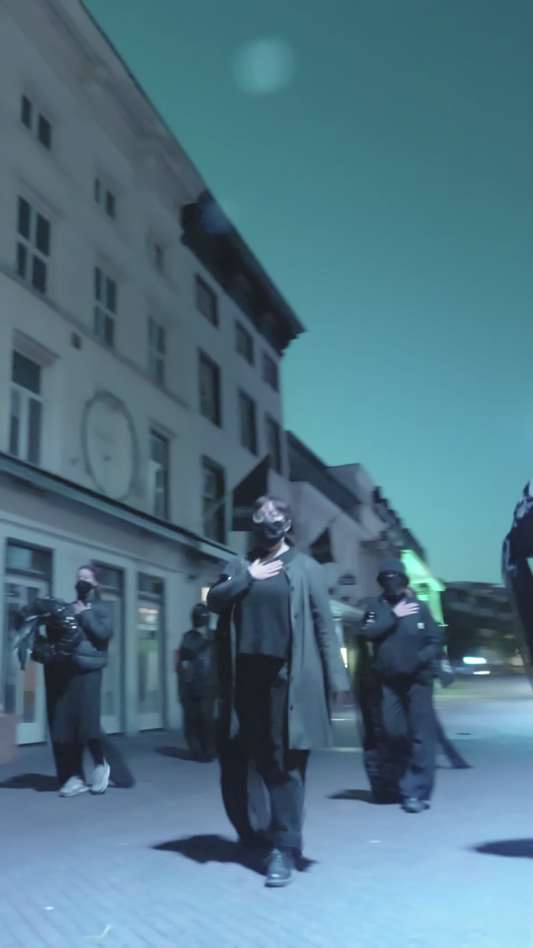 Clubbers marching before sun rises
