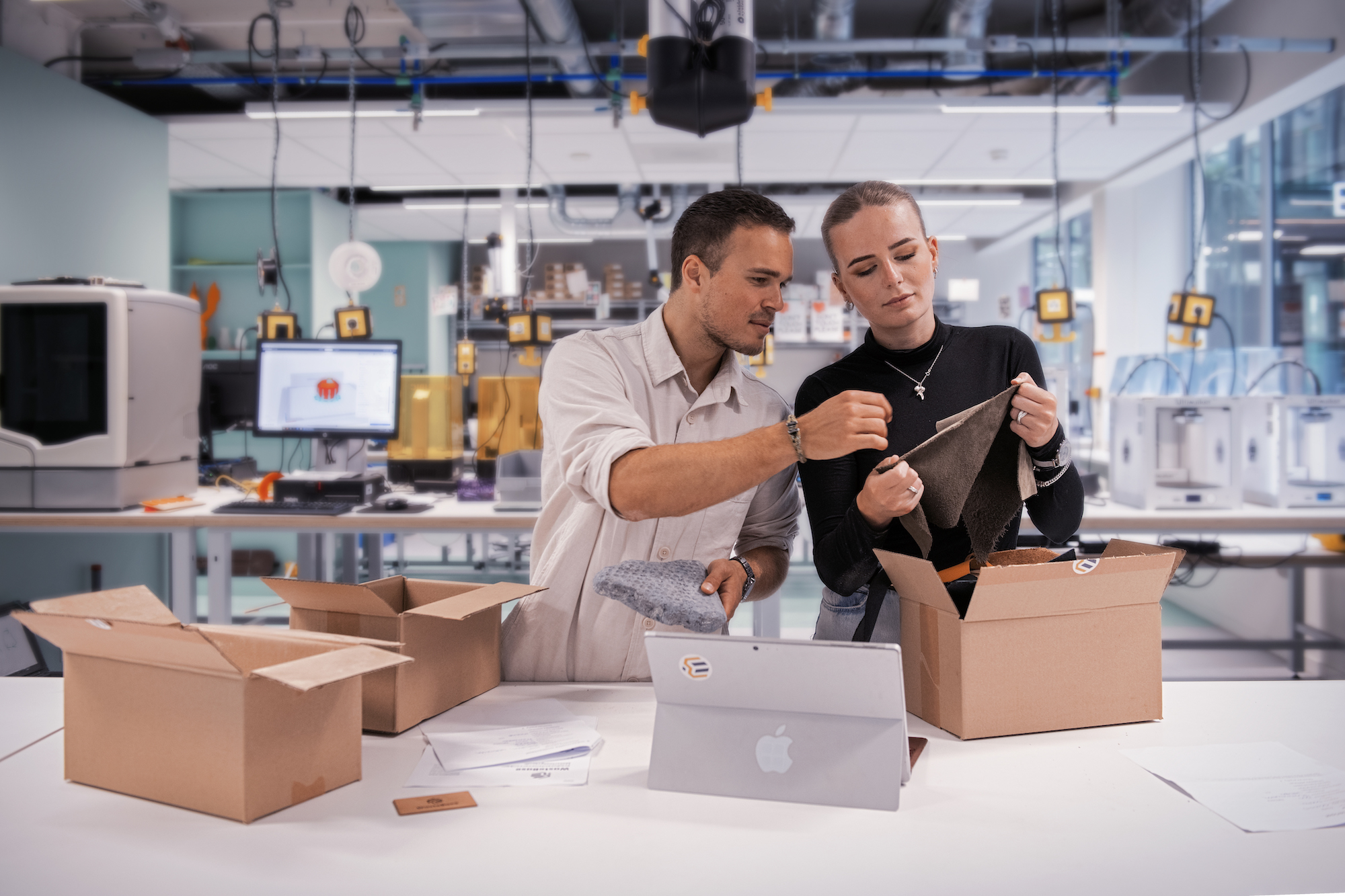 The WasteBase team analyses new material samples