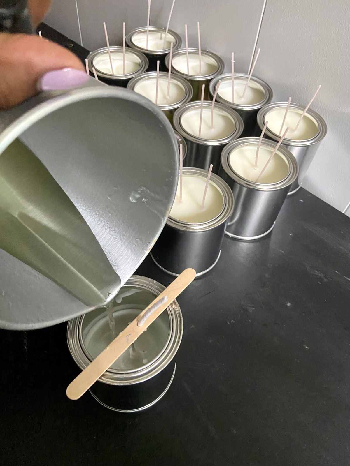 Pouring candle